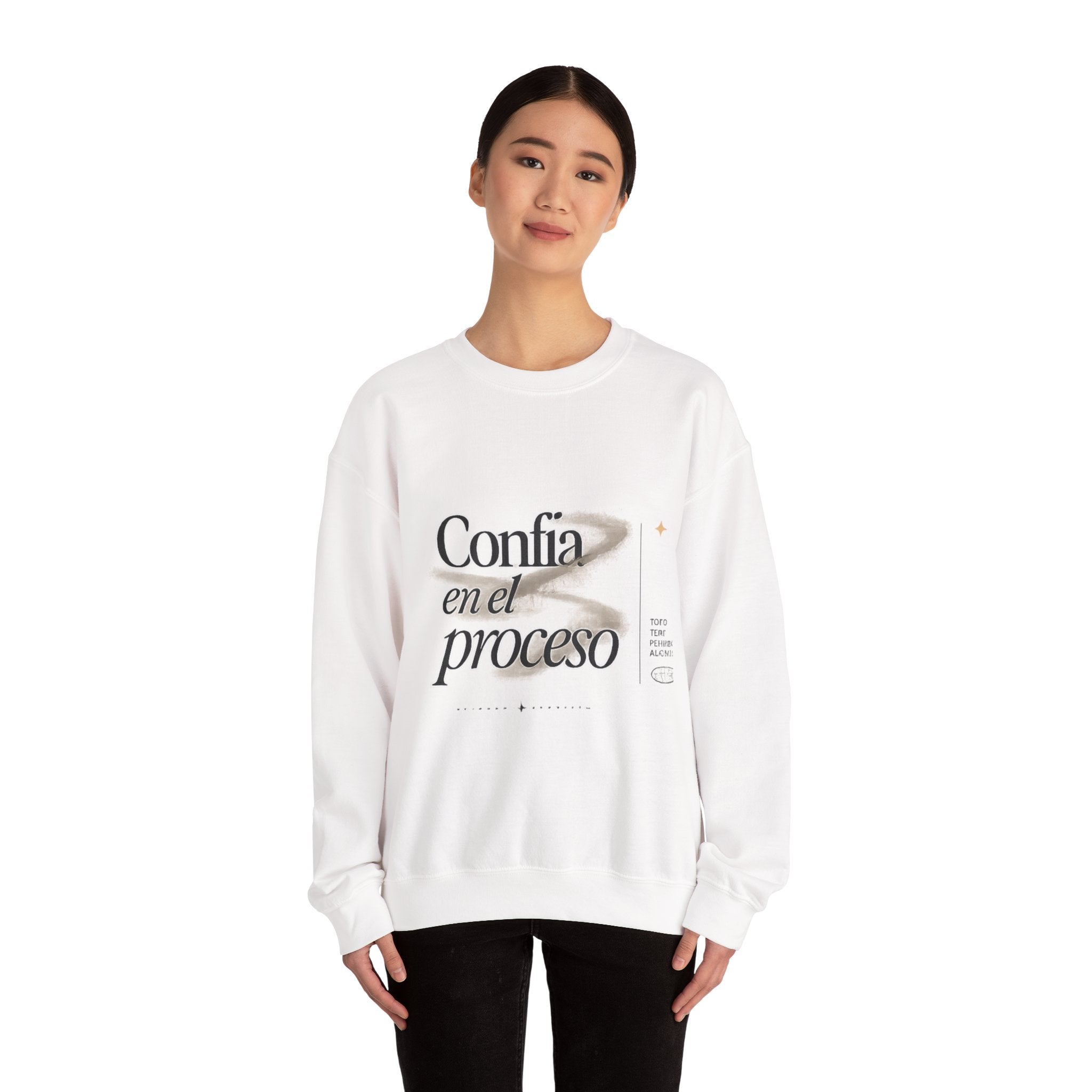 Crewneck Sweatshirt - "Confía en el Proceso" Inspirational Spanish Graphic