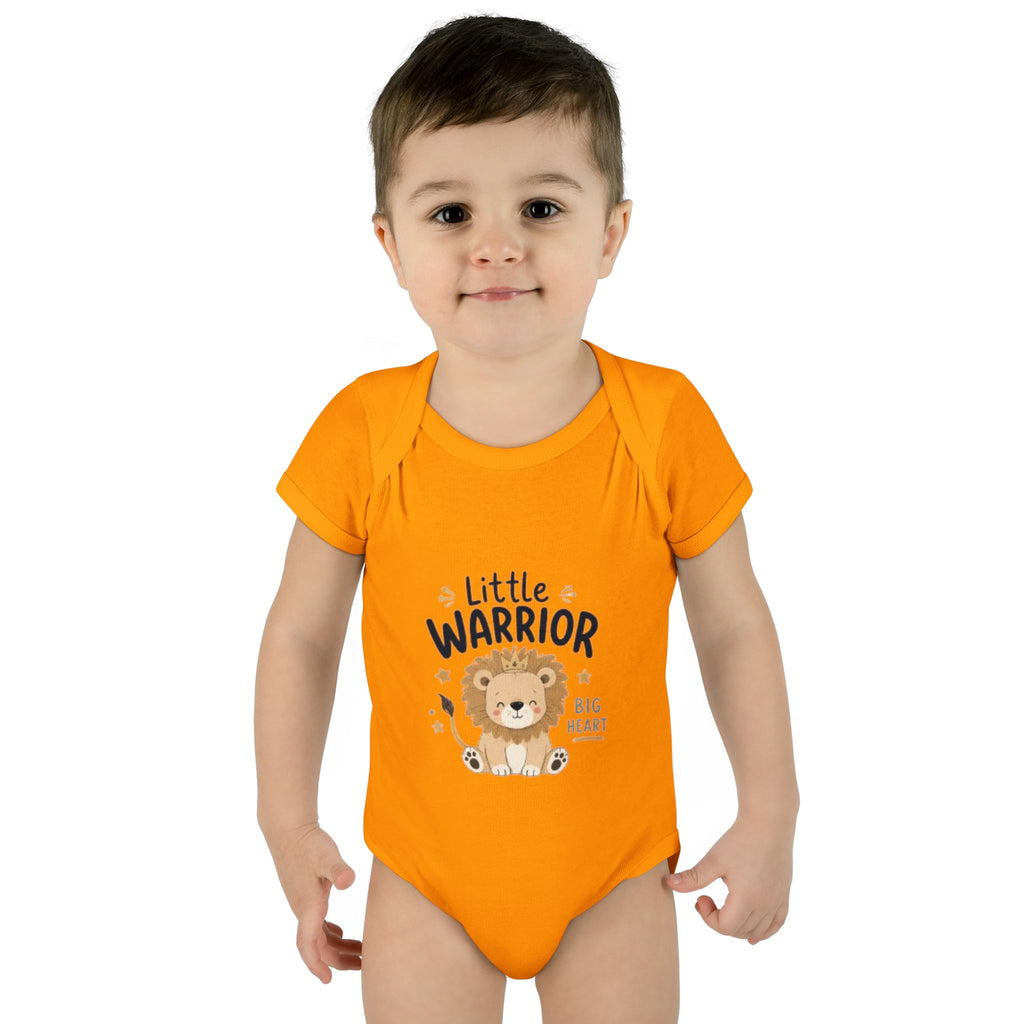 Infant Bodysuit - "Little Warrior Big Heart" Lion Baby Onesie