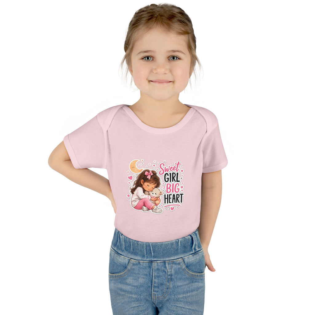 Infant Bodysuit — "Sweet Girl Big Heart" Cute Baby Romper