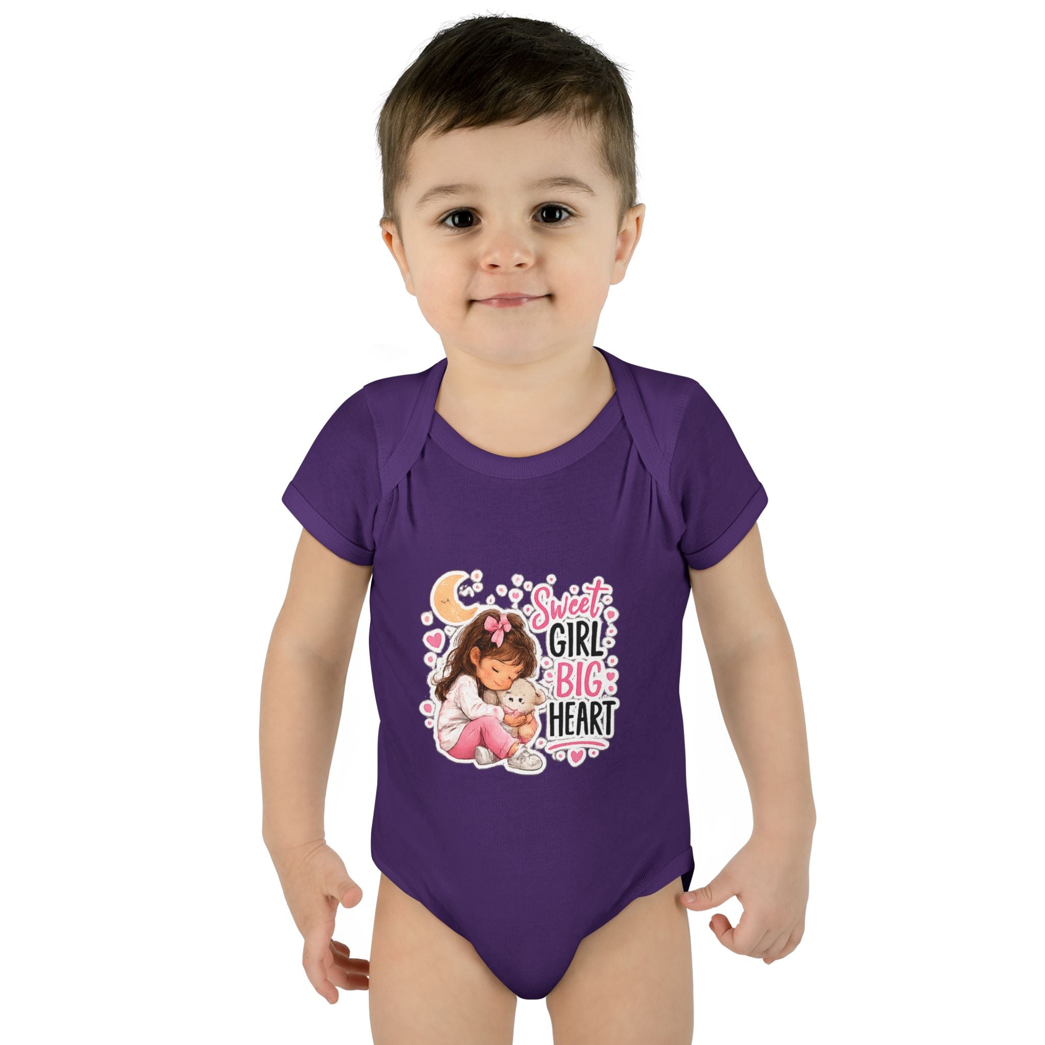 Infant Bodysuit — "Sweet Girl Big Heart" Cute Baby Romper