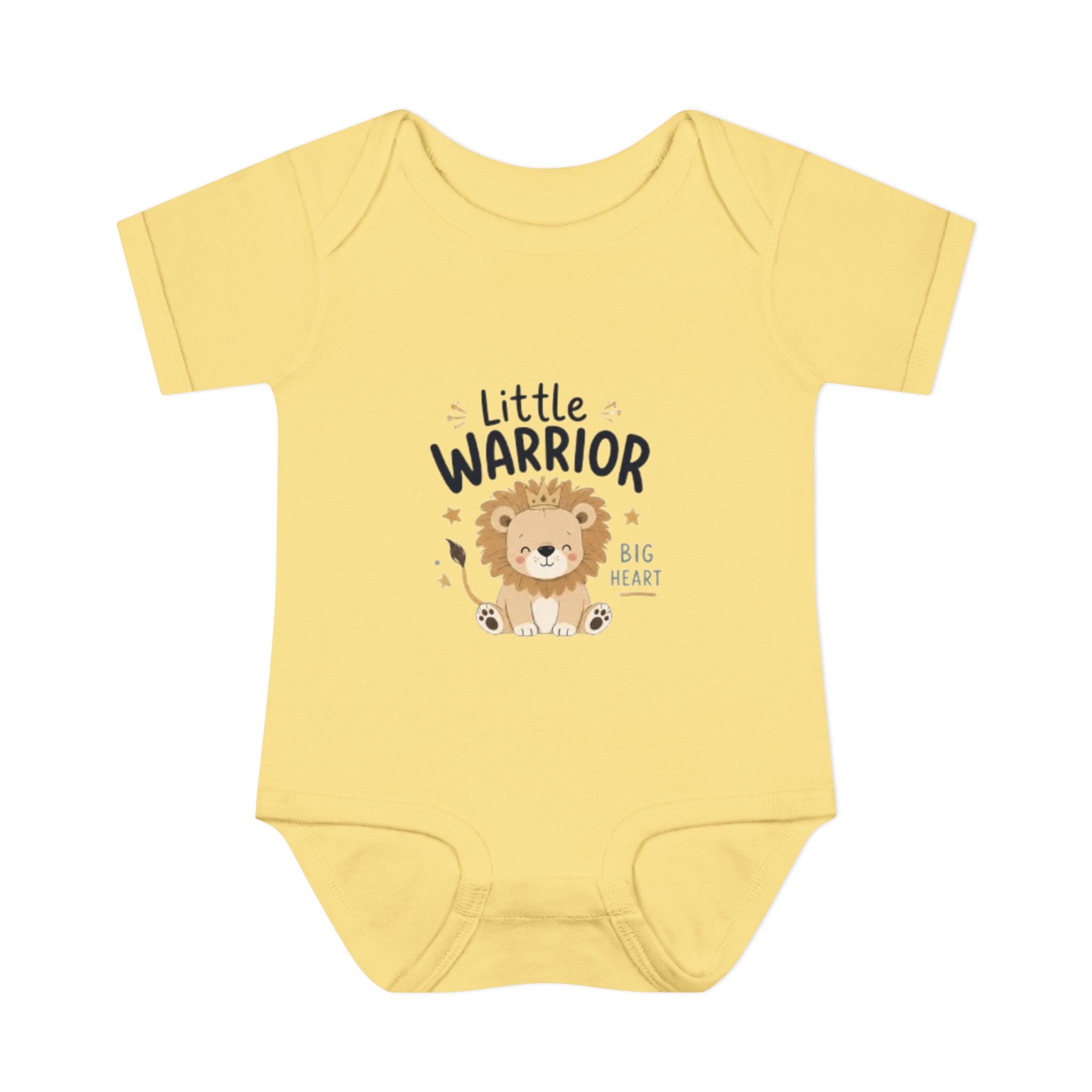 Infant Bodysuit - "Little Warrior Big Heart" Lion Baby Onesie