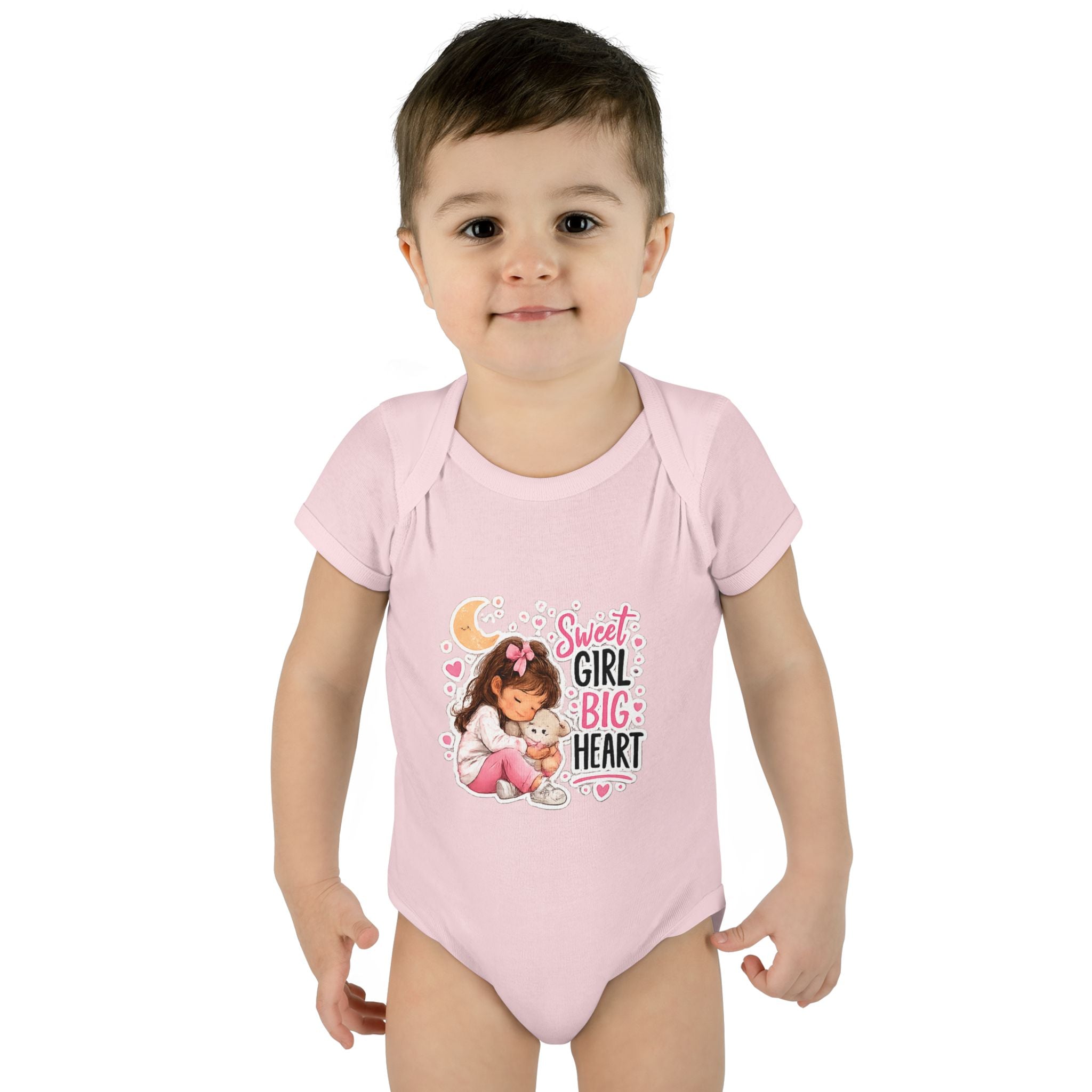 Infant Bodysuit — "Sweet Girl Big Heart" Cute Baby Romper