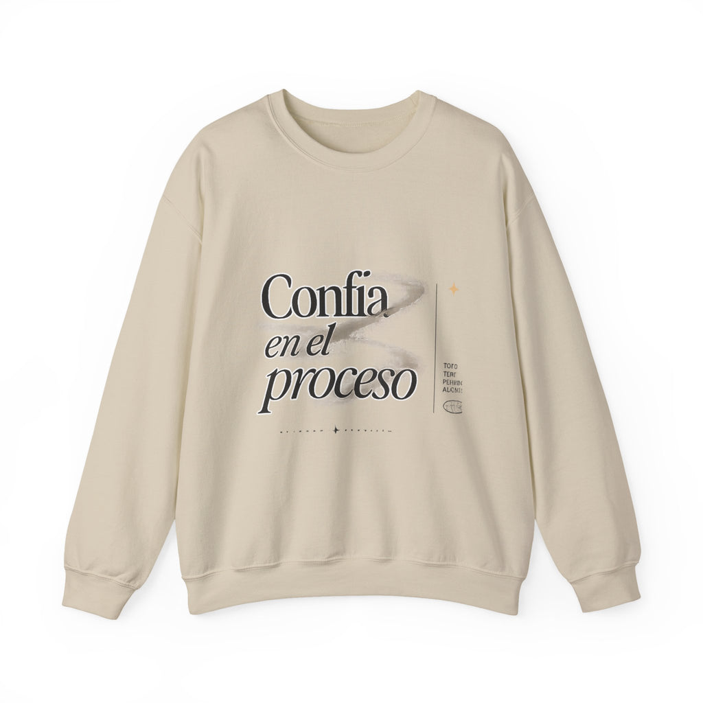 Crewneck Sweatshirt - "Confía en el Proceso" Inspirational Spanish Graphic