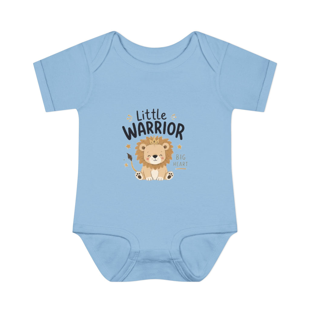 Infant Bodysuit - "Little Warrior Big Heart" Lion Baby Onesie