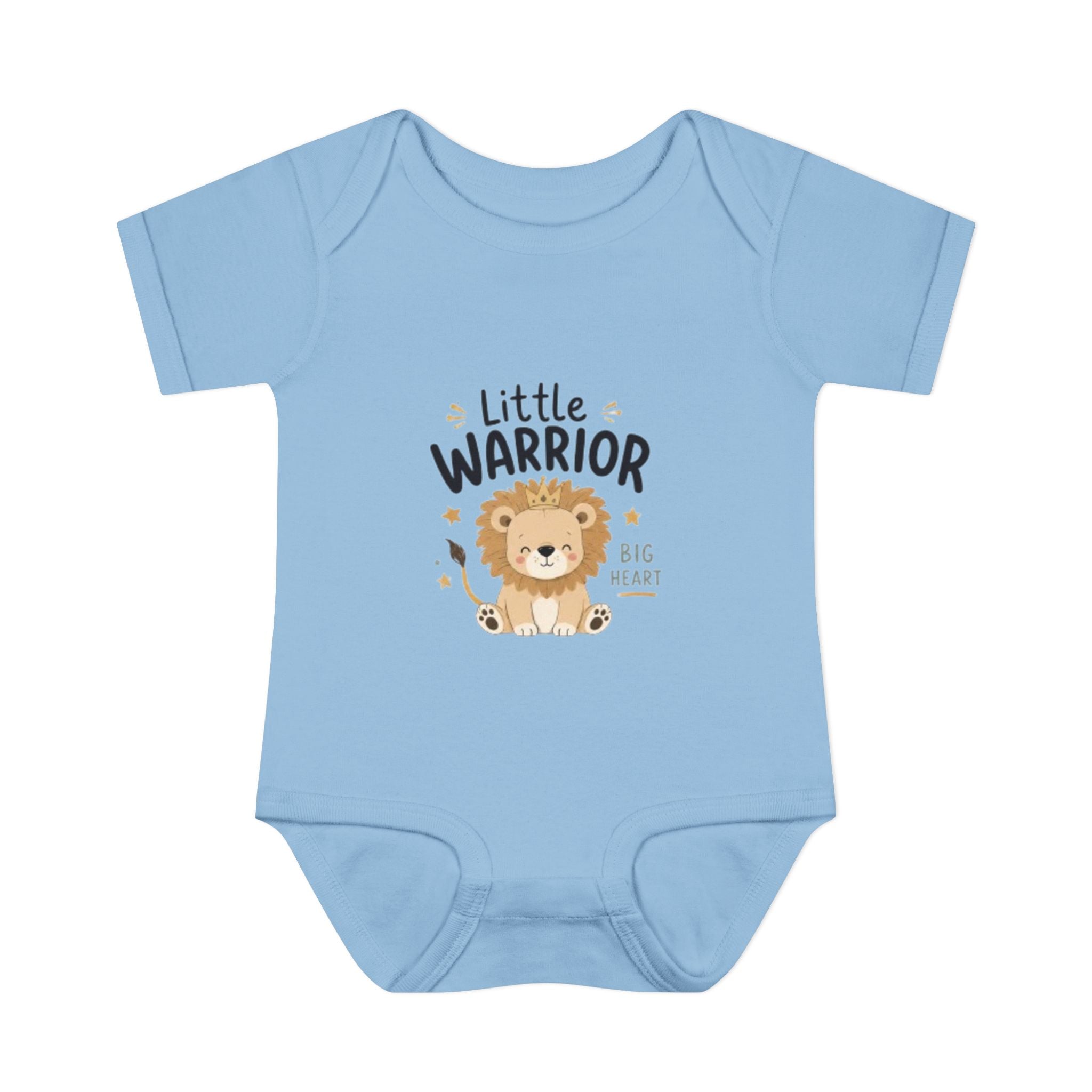 Infant Bodysuit - "Little Warrior Big Heart" Lion Baby Onesie