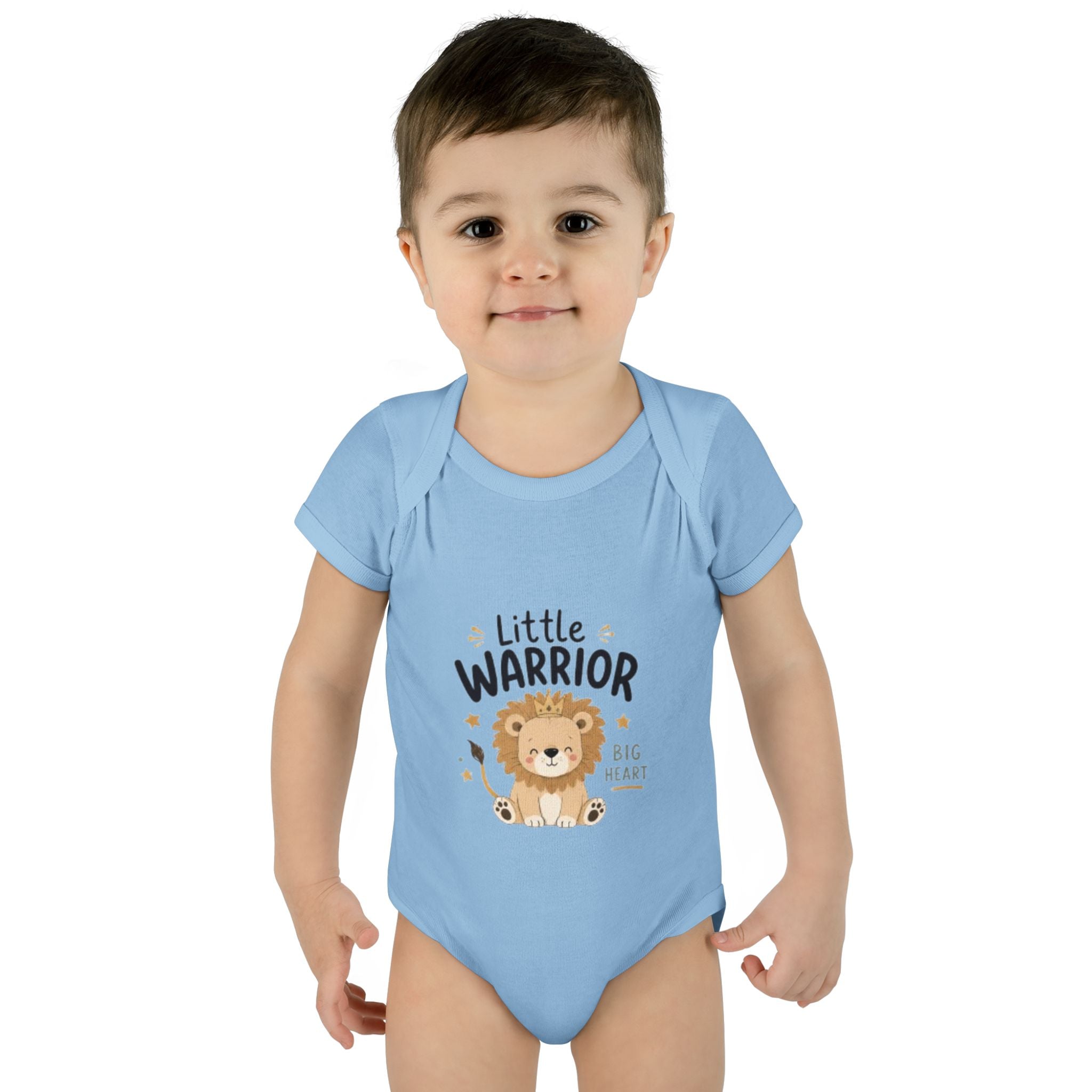 Infant Bodysuit - "Little Warrior Big Heart" Lion Baby Onesie