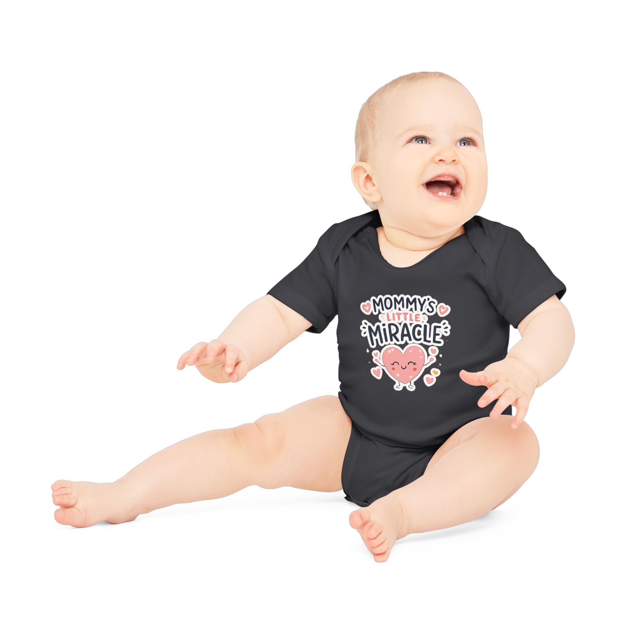 Baby Bodysuit - "Mommy's Little Miracle" Organic Short Sleeve Infant Onesie