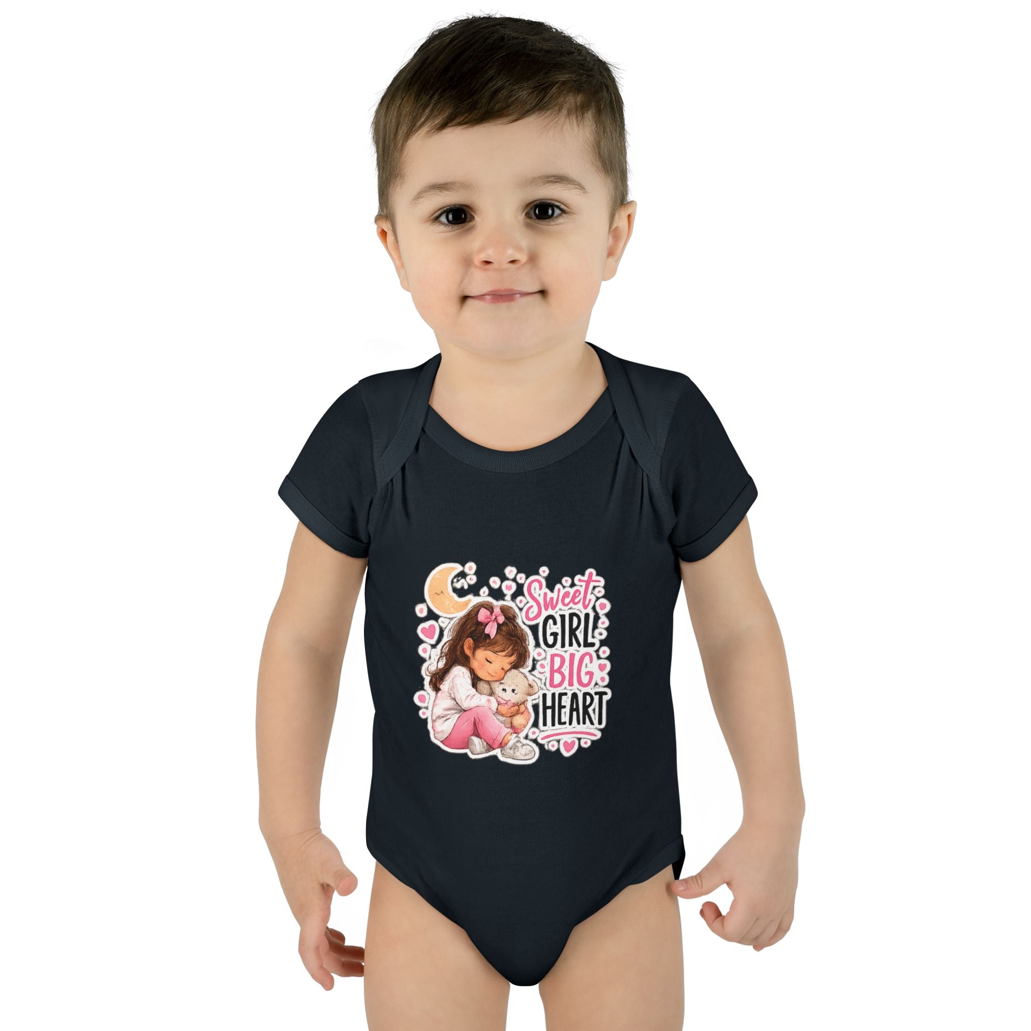 Infant Bodysuit — "Sweet Girl Big Heart" Cute Baby Romper