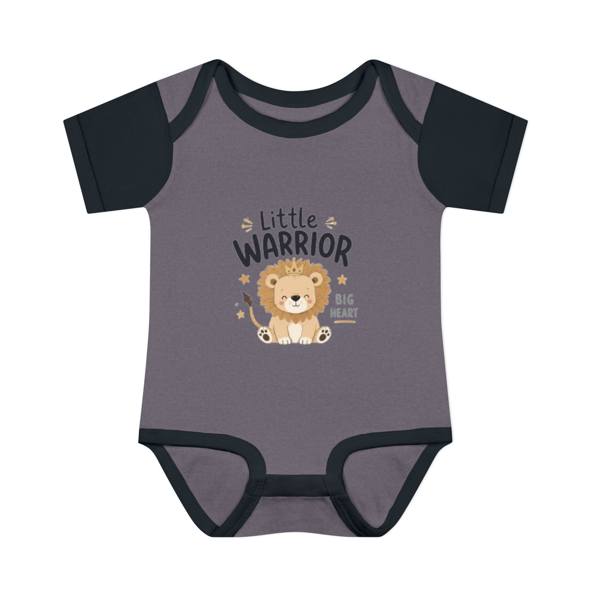 Infant Bodysuit - "Little Warrior Big Heart" Lion Baby Onesie