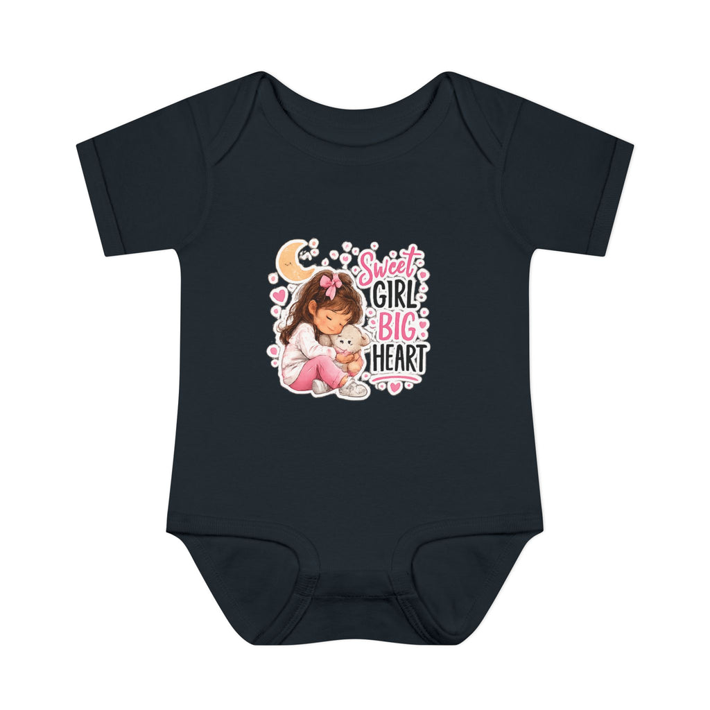 Infant Bodysuit — "Sweet Girl Big Heart" Cute Baby Romper
