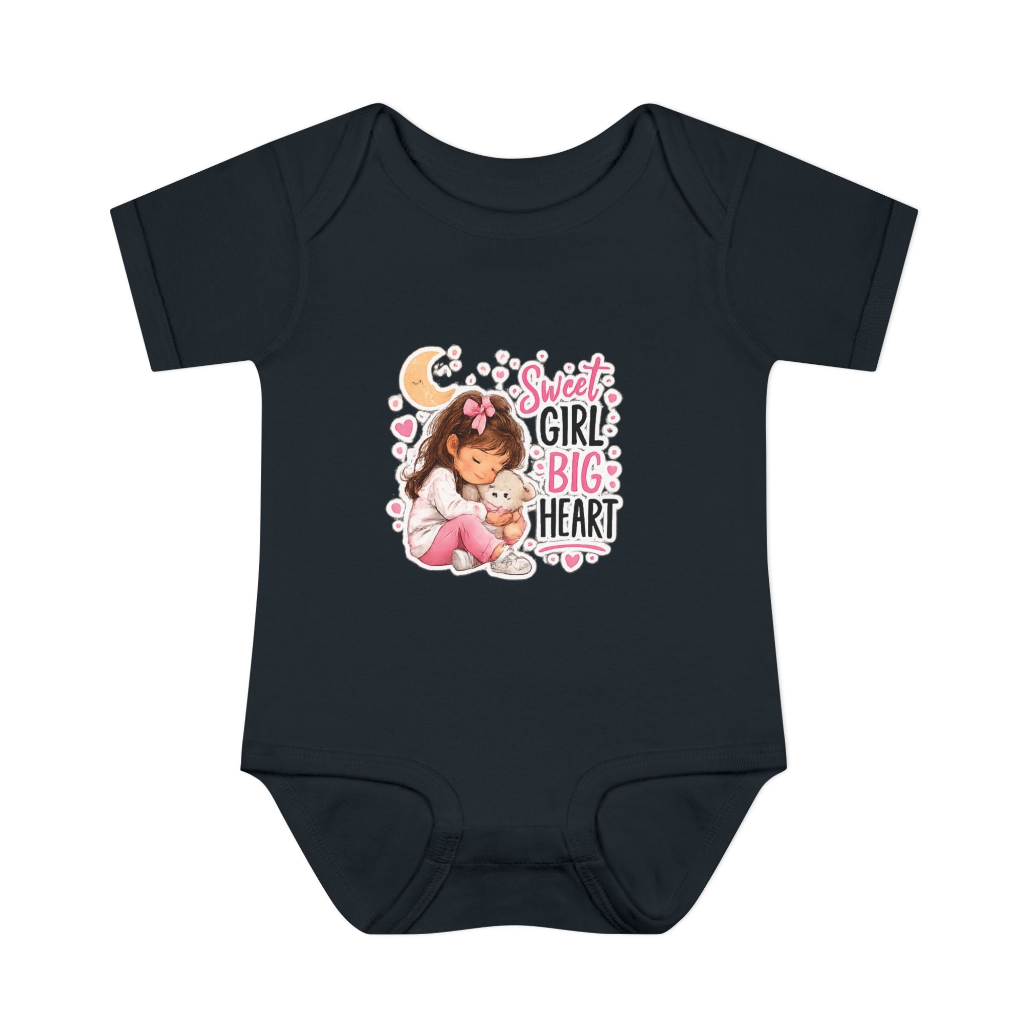 Infant Bodysuit — "Sweet Girl Big Heart" Cute Baby Romper