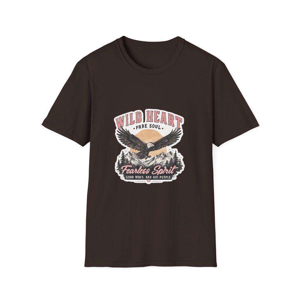 Wild Heart Eagle T-Shirt — "Wild Heart, Free Soul" Vintage Graphic Tee