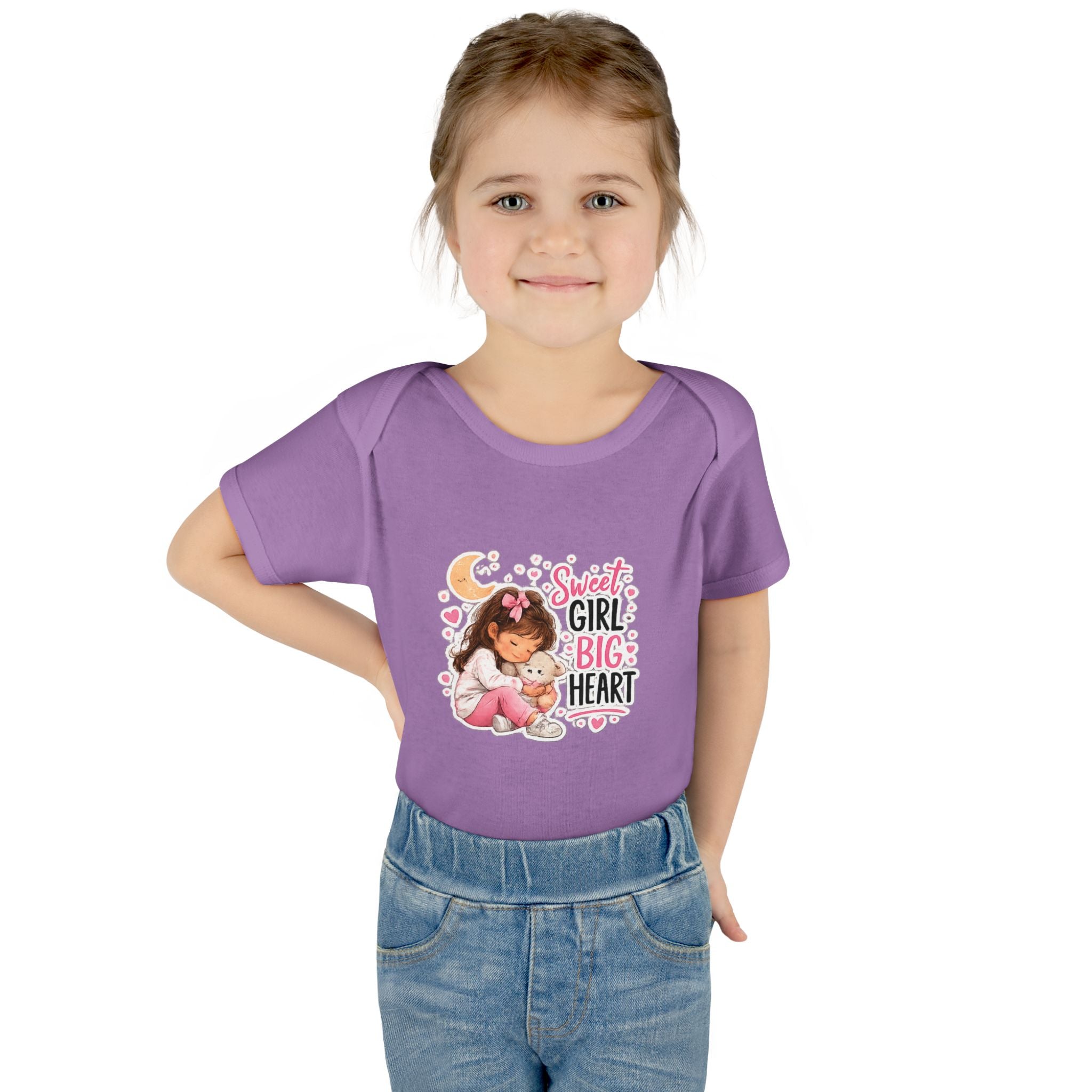 Infant Bodysuit — "Sweet Girl Big Heart" Cute Baby Romper