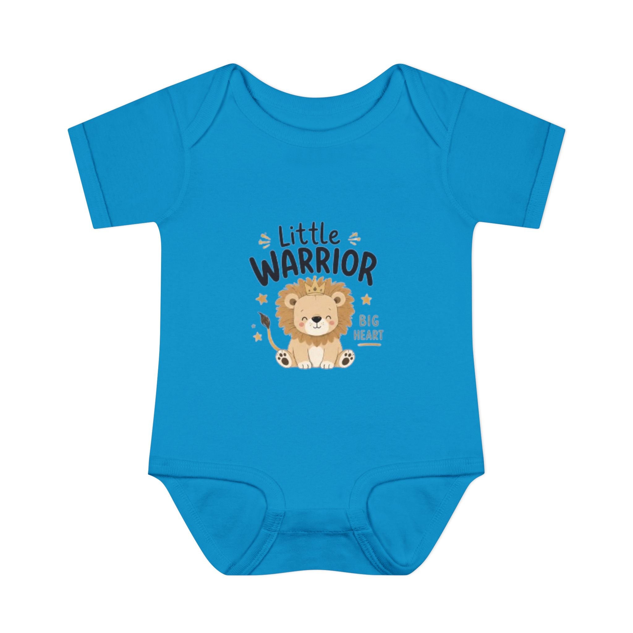 Infant Bodysuit - "Little Warrior Big Heart" Lion Baby Onesie