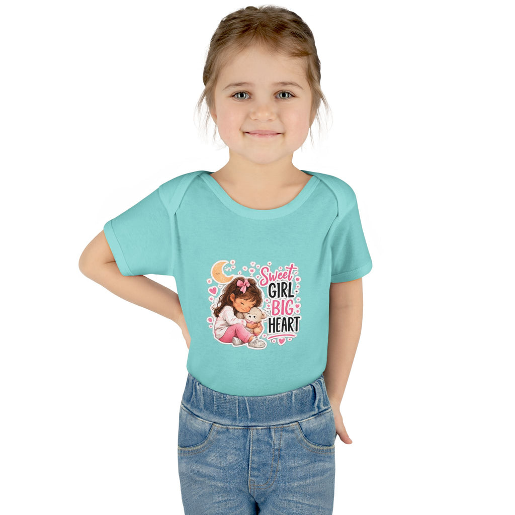 Infant Bodysuit — "Sweet Girl Big Heart" Cute Baby Romper