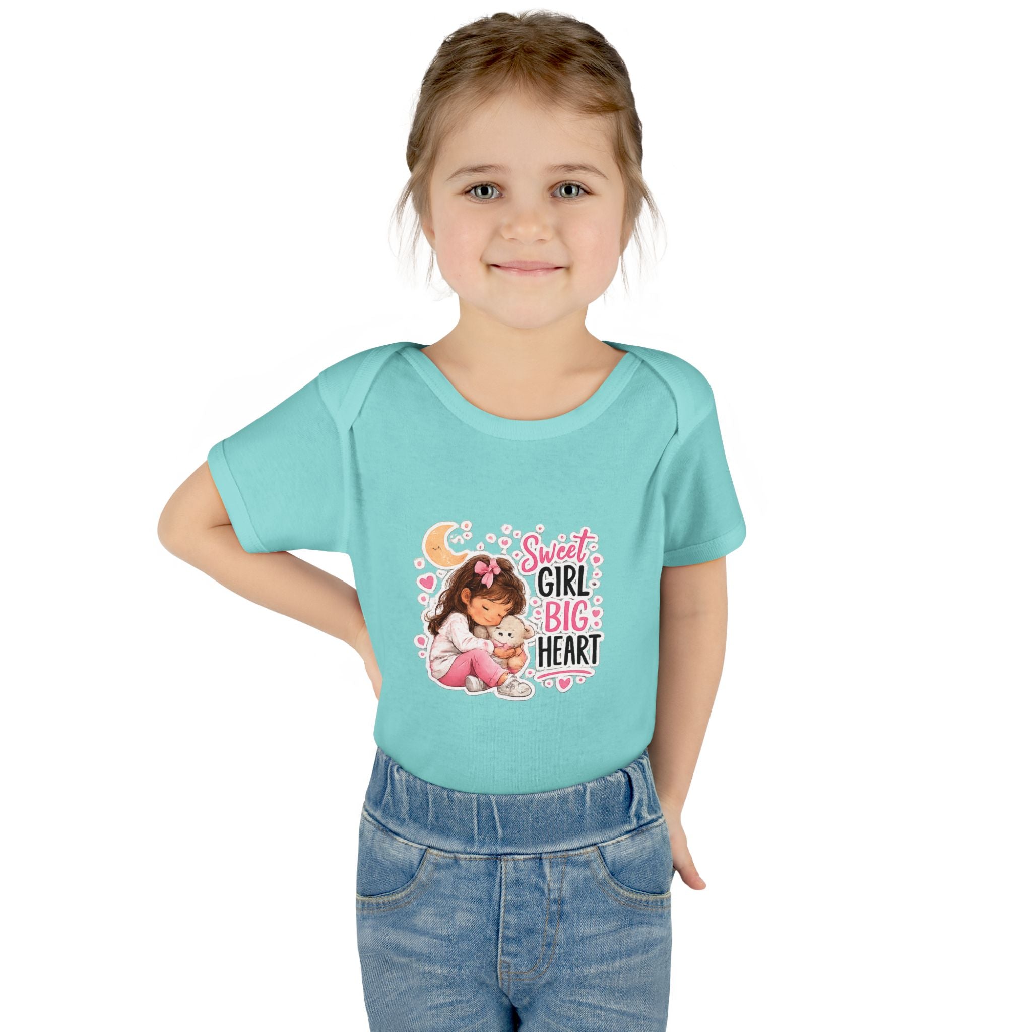 Infant Bodysuit — "Sweet Girl Big Heart" Cute Baby Romper