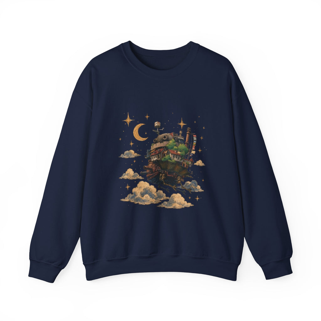 Howl's Moving Castle Inspired Crewneck Sweatshirt — Fantasy Castle Illustration