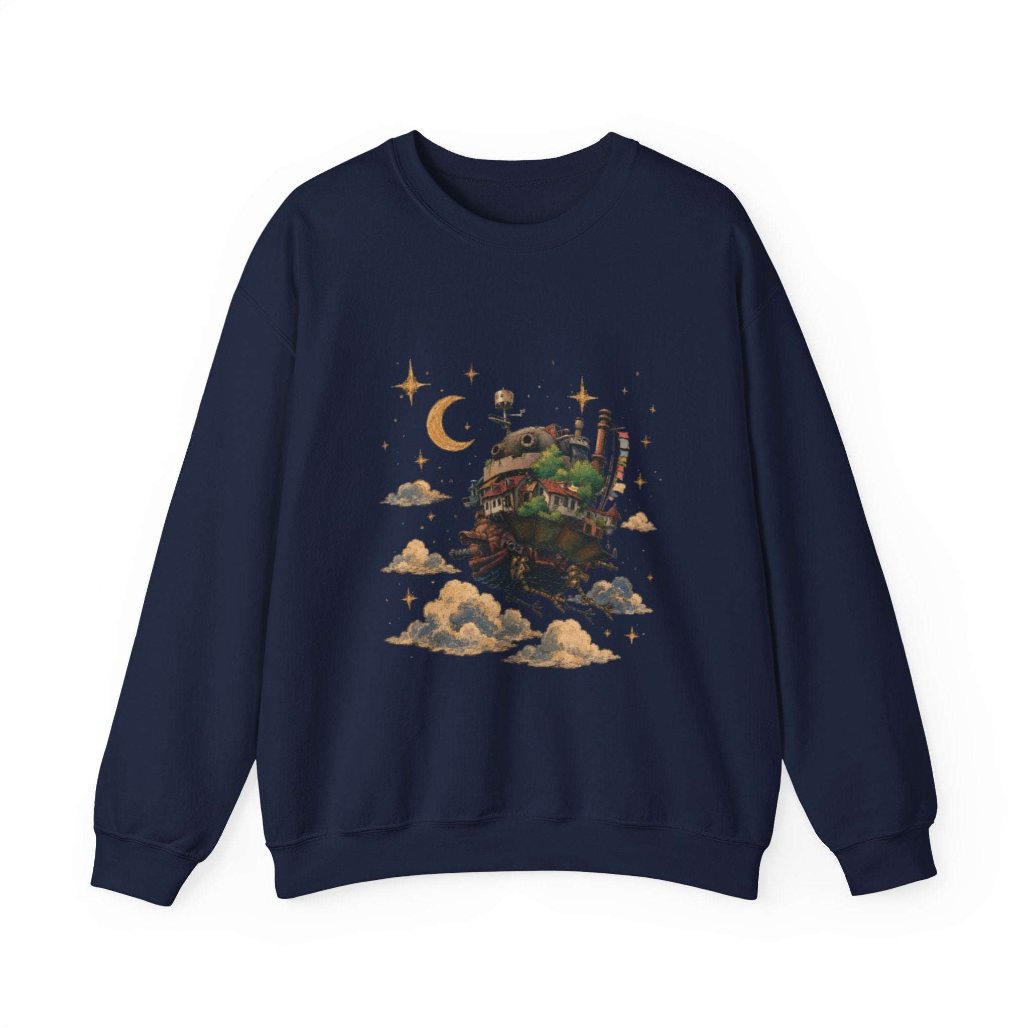 Howl's Moving Castle Inspired Crewneck Sweatshirt — Fantasy Castle Illustration
