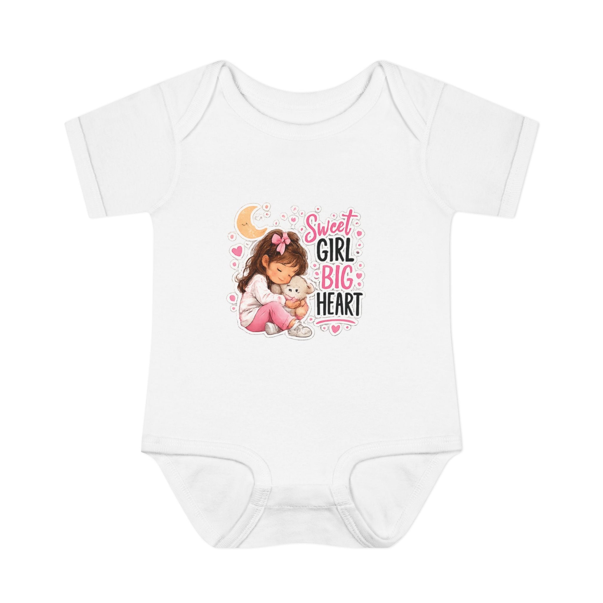 Infant Bodysuit — "Sweet Girl Big Heart" Cute Baby Romper