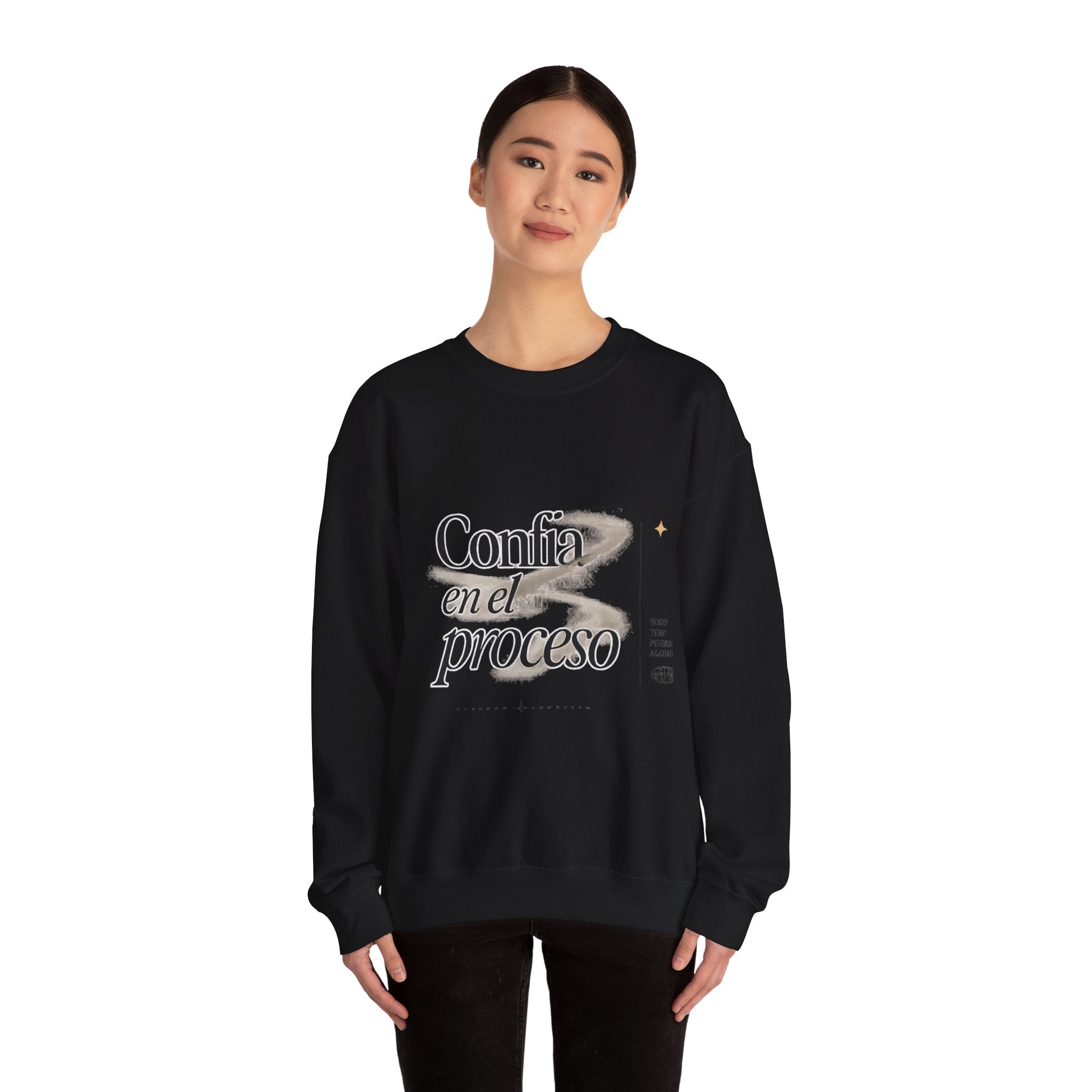 Crewneck Sweatshirt - "Confía en el Proceso" Inspirational Spanish Graphic