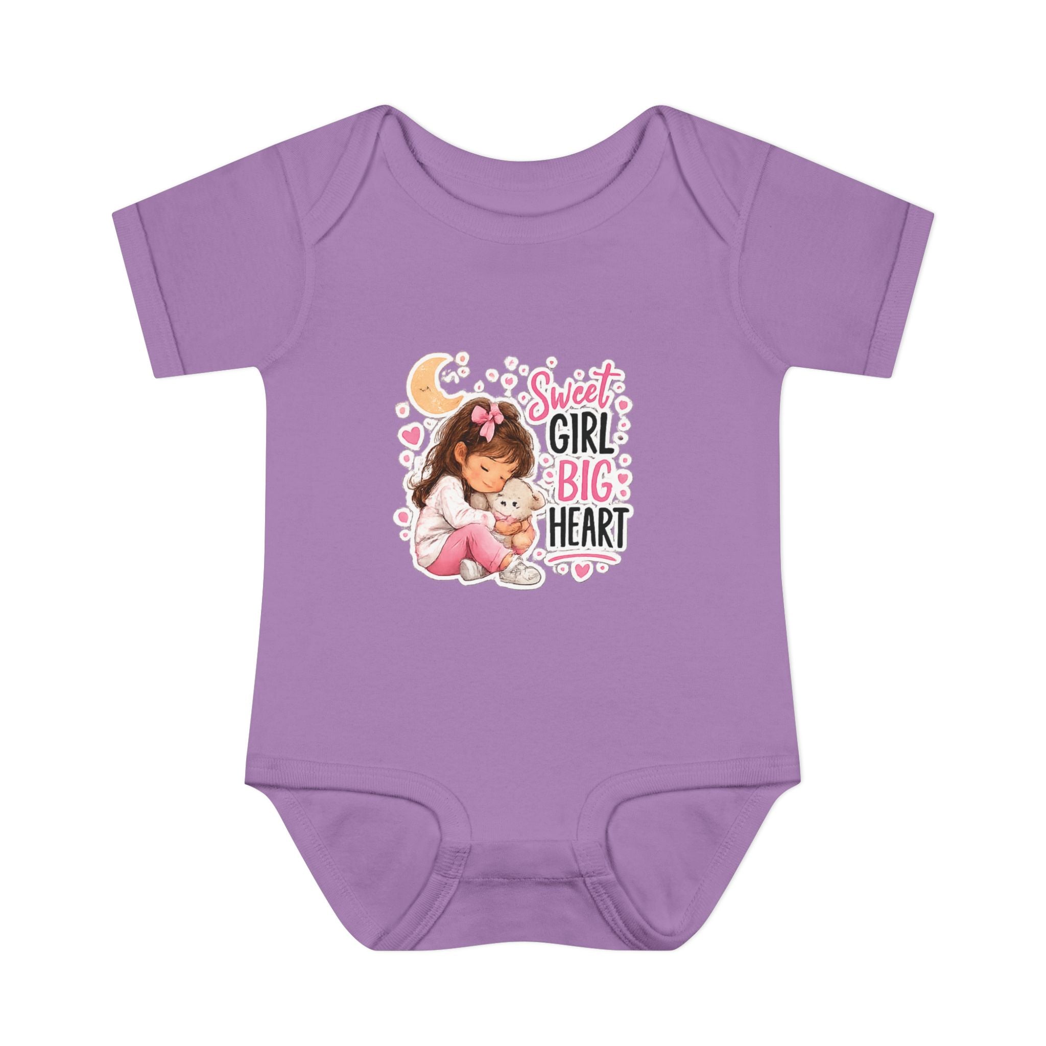 Infant Bodysuit — "Sweet Girl Big Heart" Cute Baby Romper
