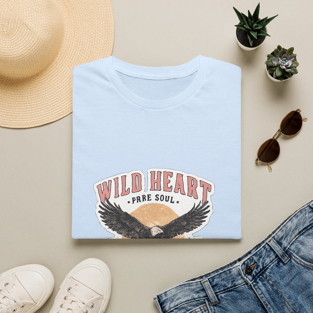 Wild Heart Eagle T-Shirt — "Wild Heart, Free Soul" Vintage Graphic Tee
