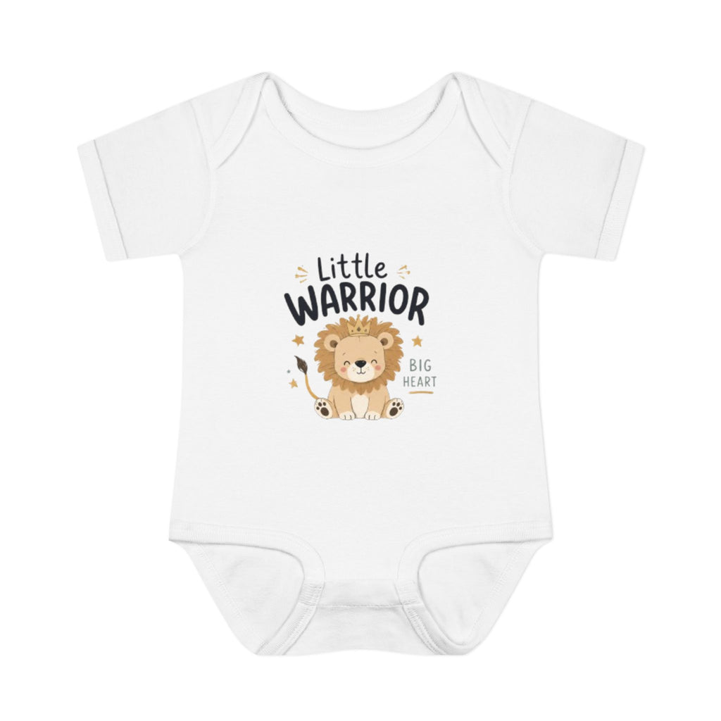Infant Bodysuit - "Little Warrior Big Heart" Lion Baby Onesie