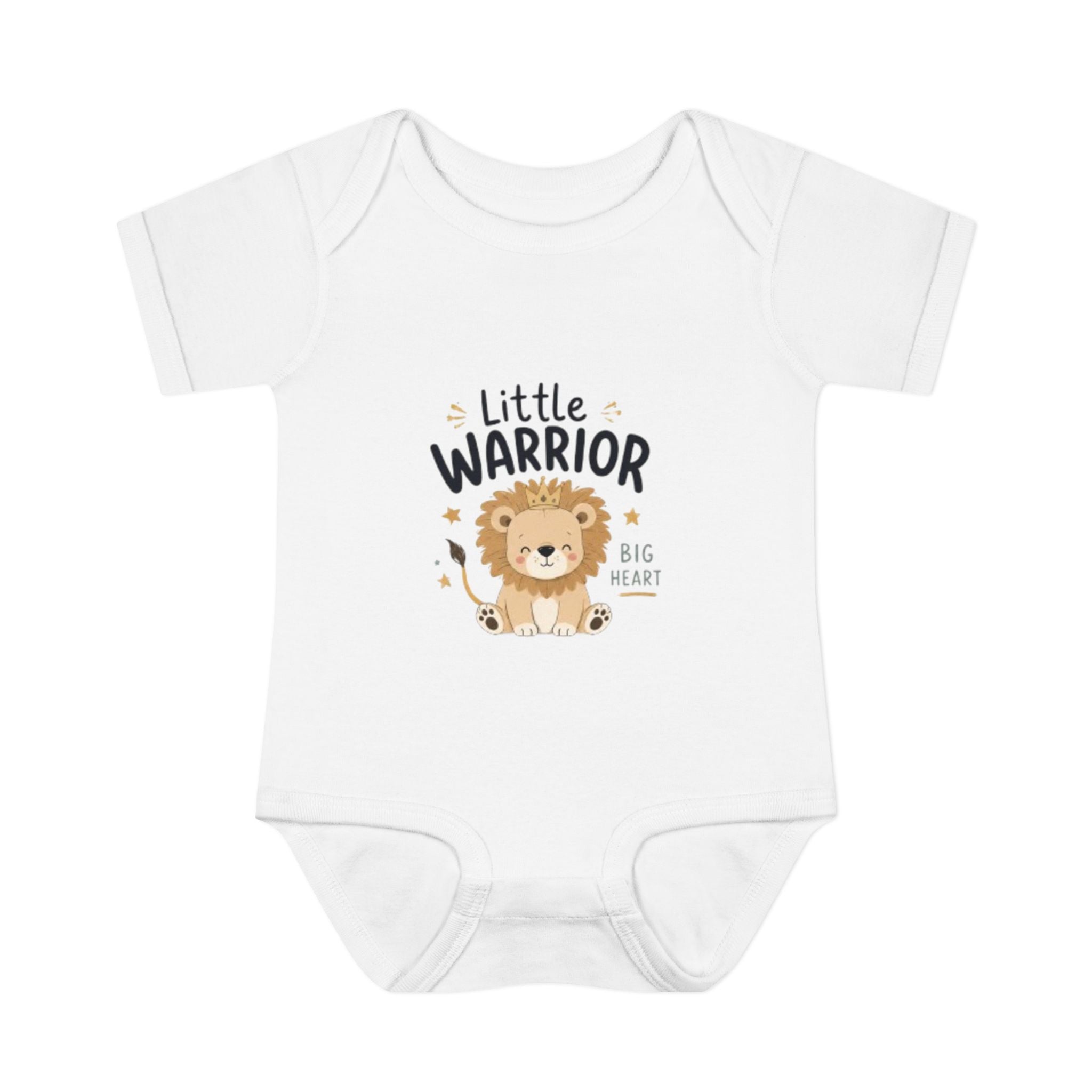 Infant Bodysuit - "Little Warrior Big Heart" Lion Baby Onesie