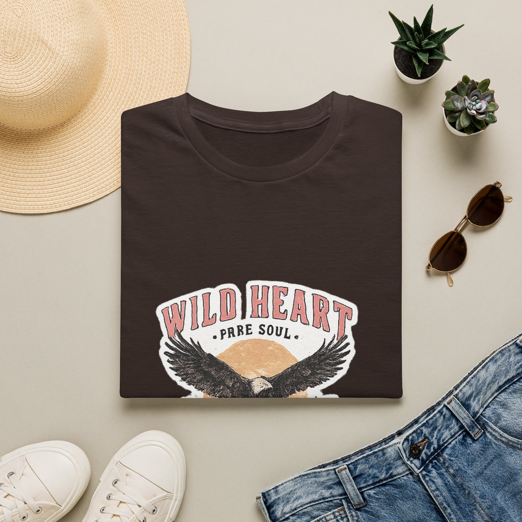 Wild Heart Eagle T-Shirt — "Wild Heart, Free Soul" Vintage Graphic Tee
