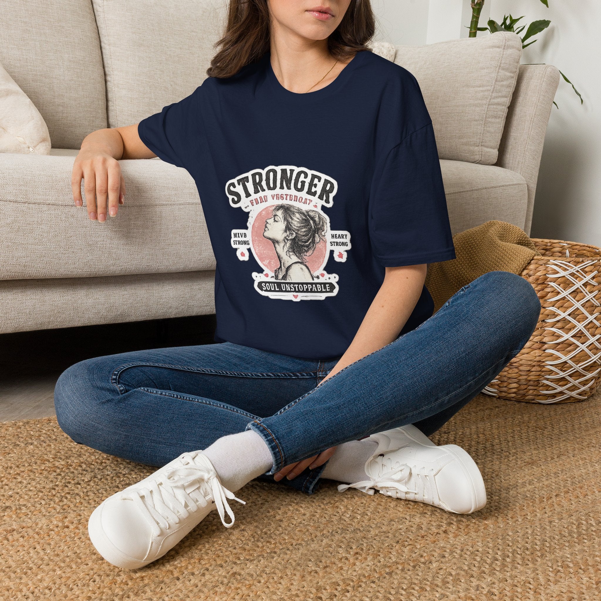 T-Shirt — "Stronger Each Yesterday" Vintage Motivational Tee