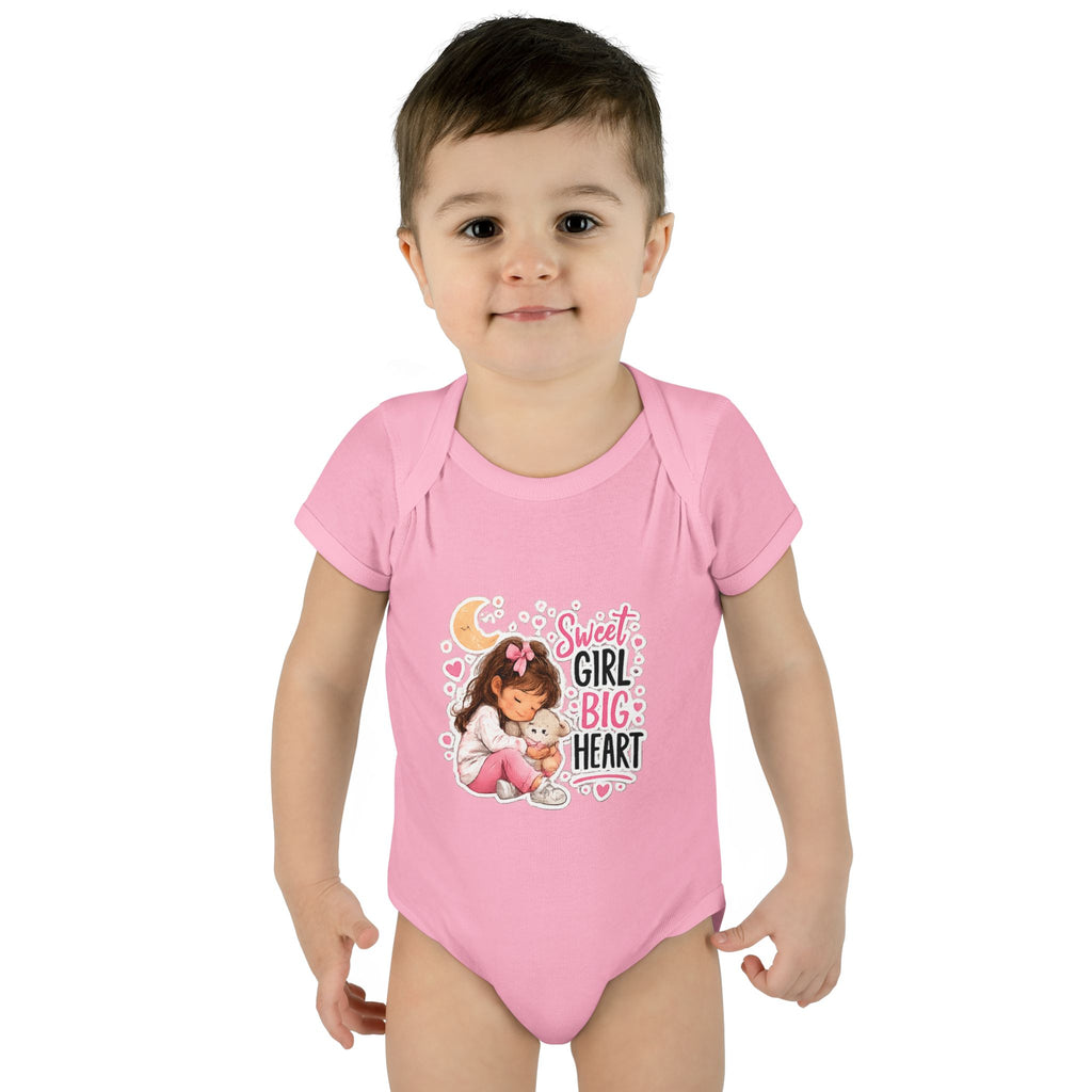 Infant Bodysuit — "Sweet Girl Big Heart" Cute Baby Romper