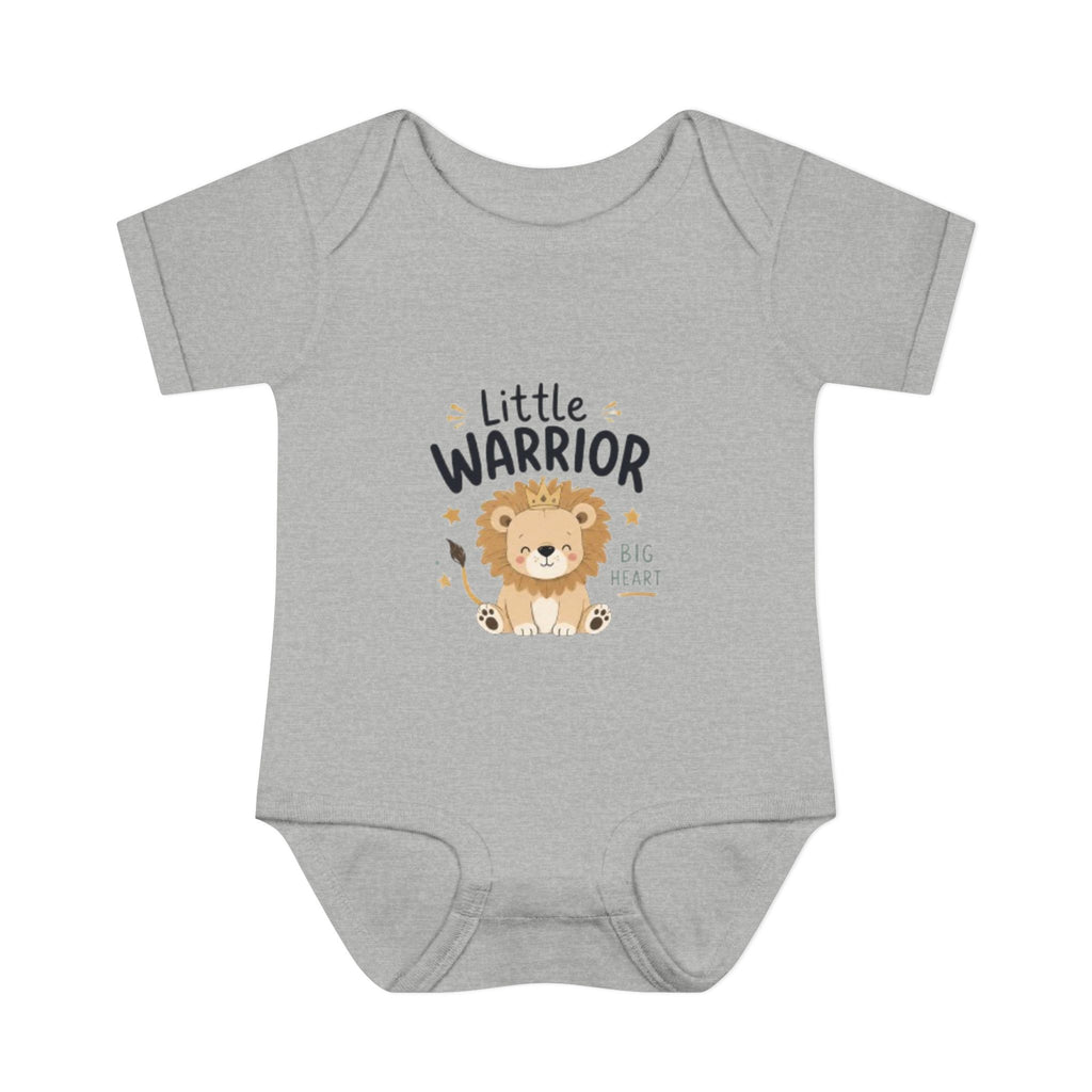 Infant Bodysuit - "Little Warrior Big Heart" Lion Baby Onesie