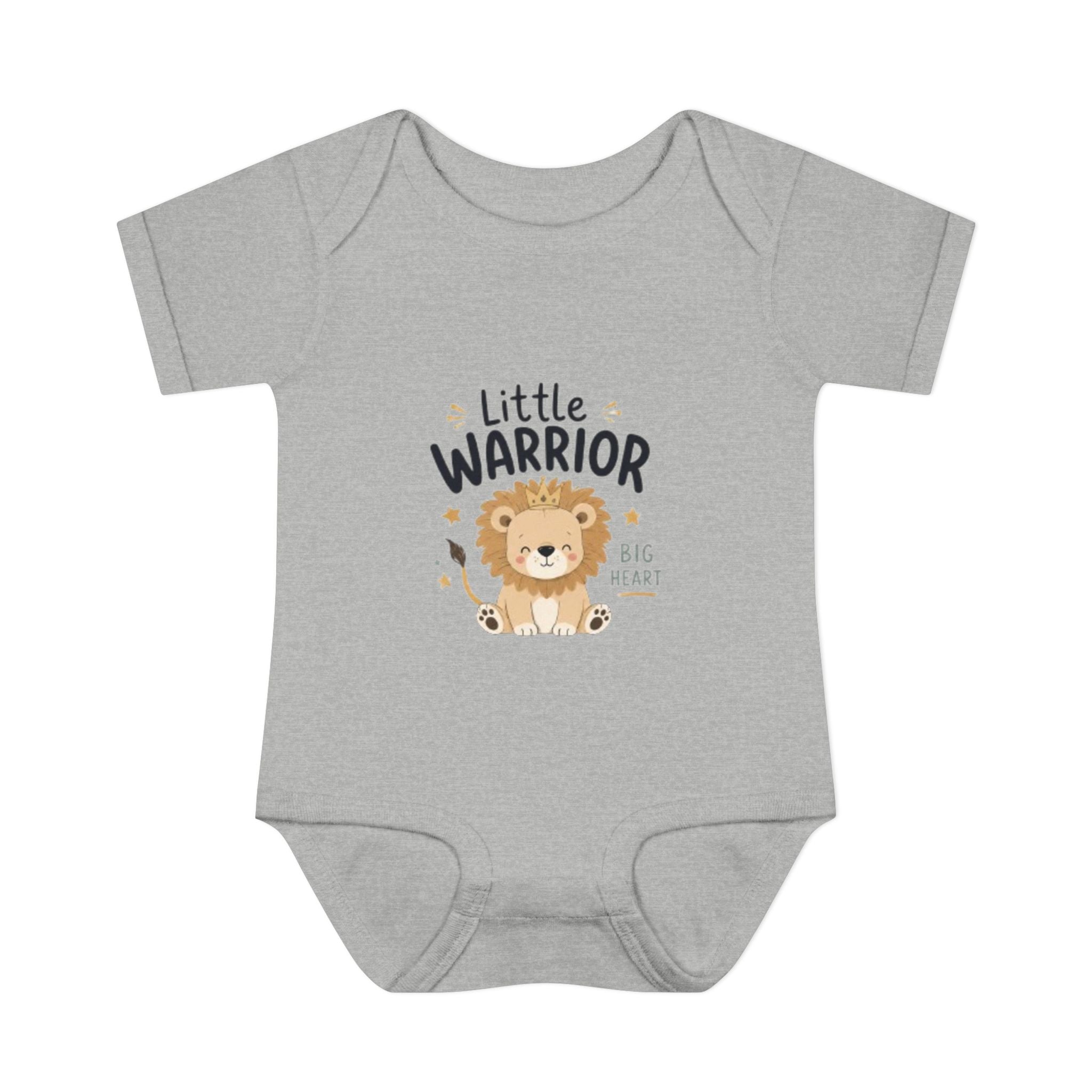 Infant Bodysuit - "Little Warrior Big Heart" Lion Baby Onesie