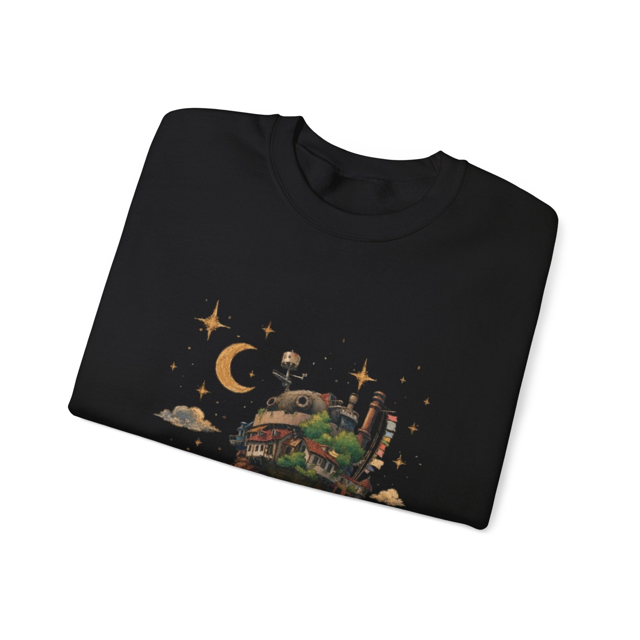 Howl's Moving Castle Inspired Crewneck Sweatshirt — Fantasy Castle Illustration