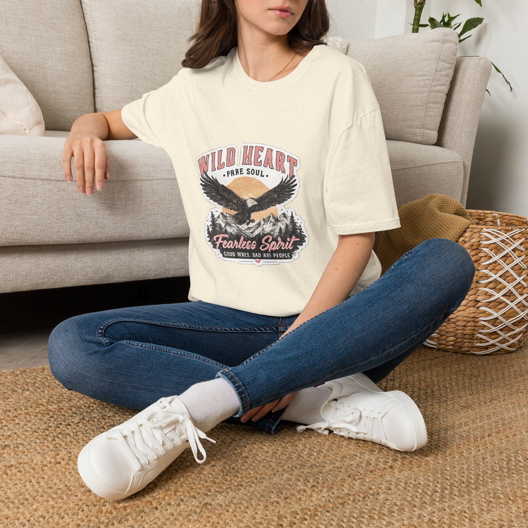 Wild Heart Eagle T-Shirt — "Wild Heart, Free Soul" Vintage Graphic Tee