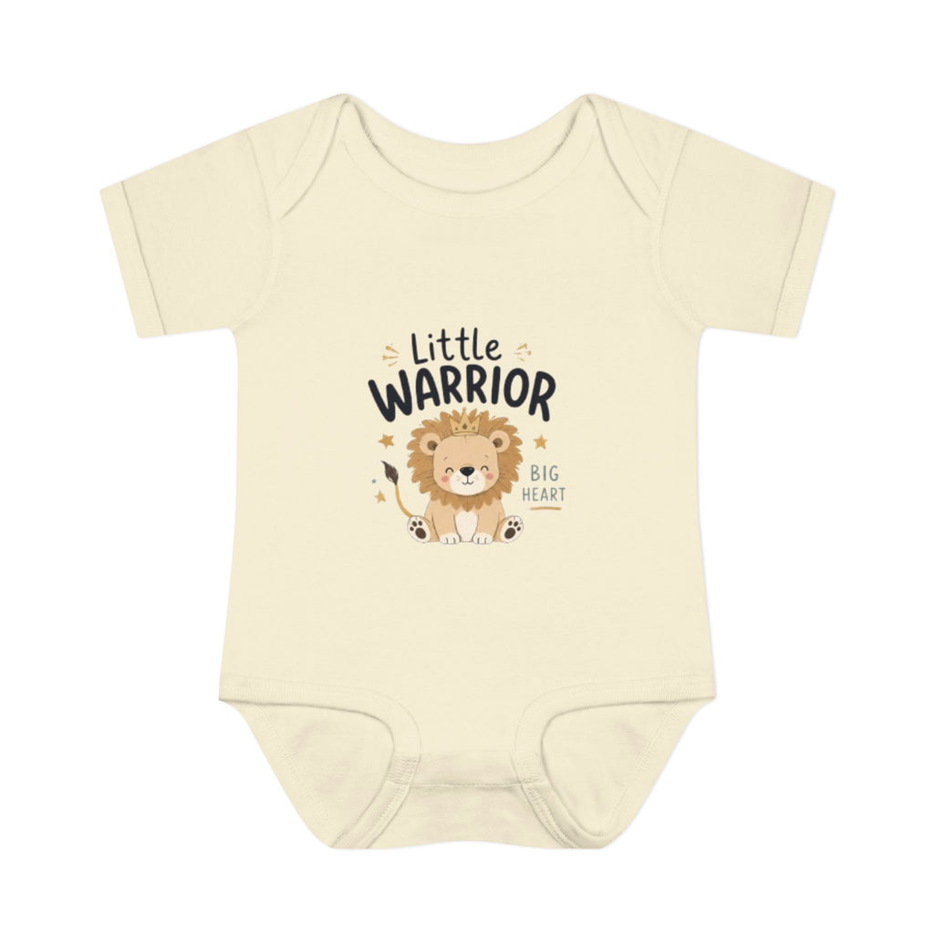 Infant Bodysuit - "Little Warrior Big Heart" Lion Baby Onesie
