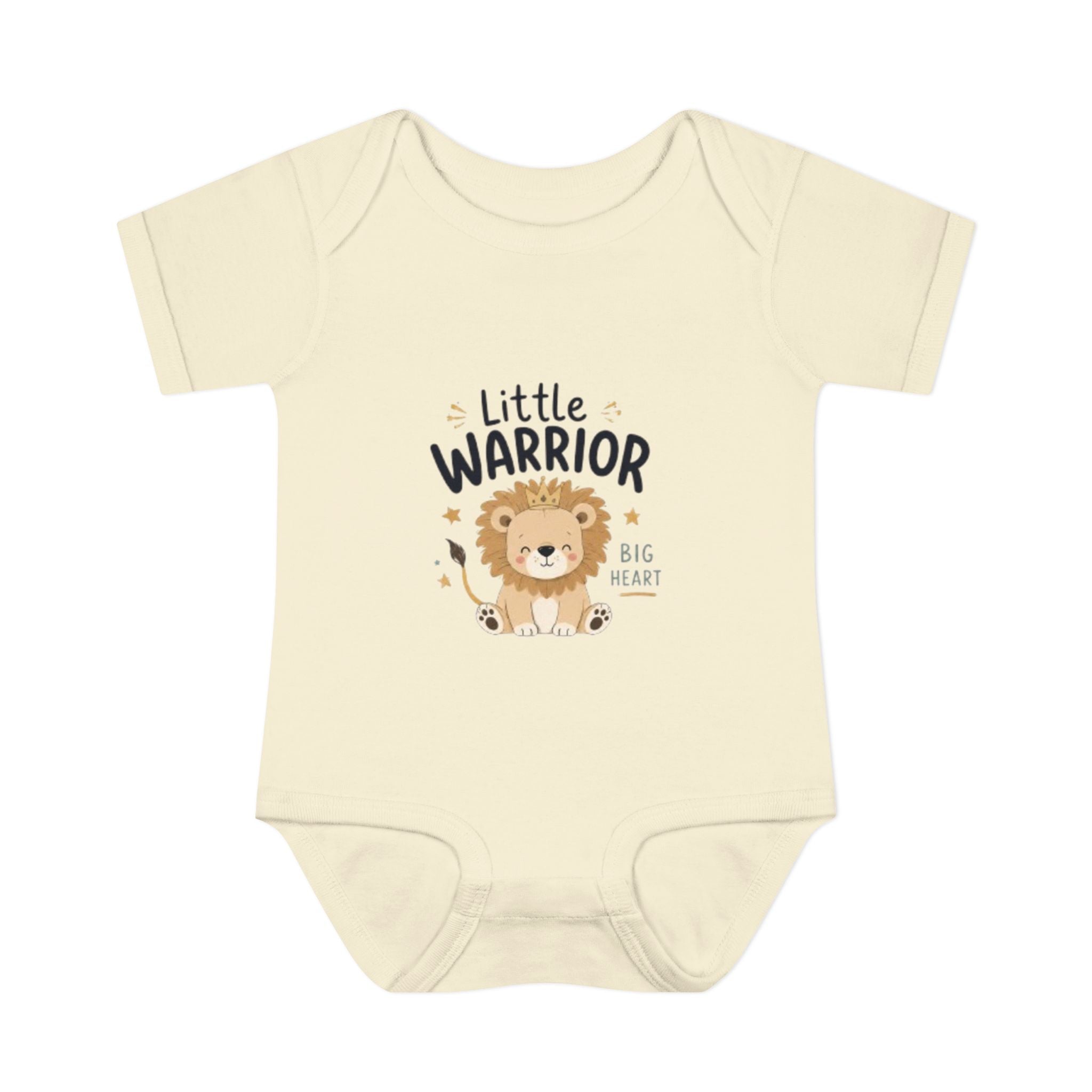 Infant Bodysuit - "Little Warrior Big Heart" Lion Baby Onesie