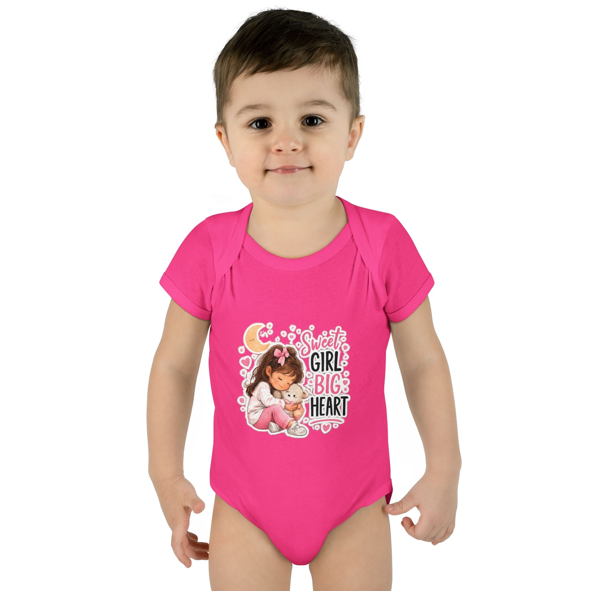 Infant Bodysuit — "Sweet Girl Big Heart" Cute Baby Romper