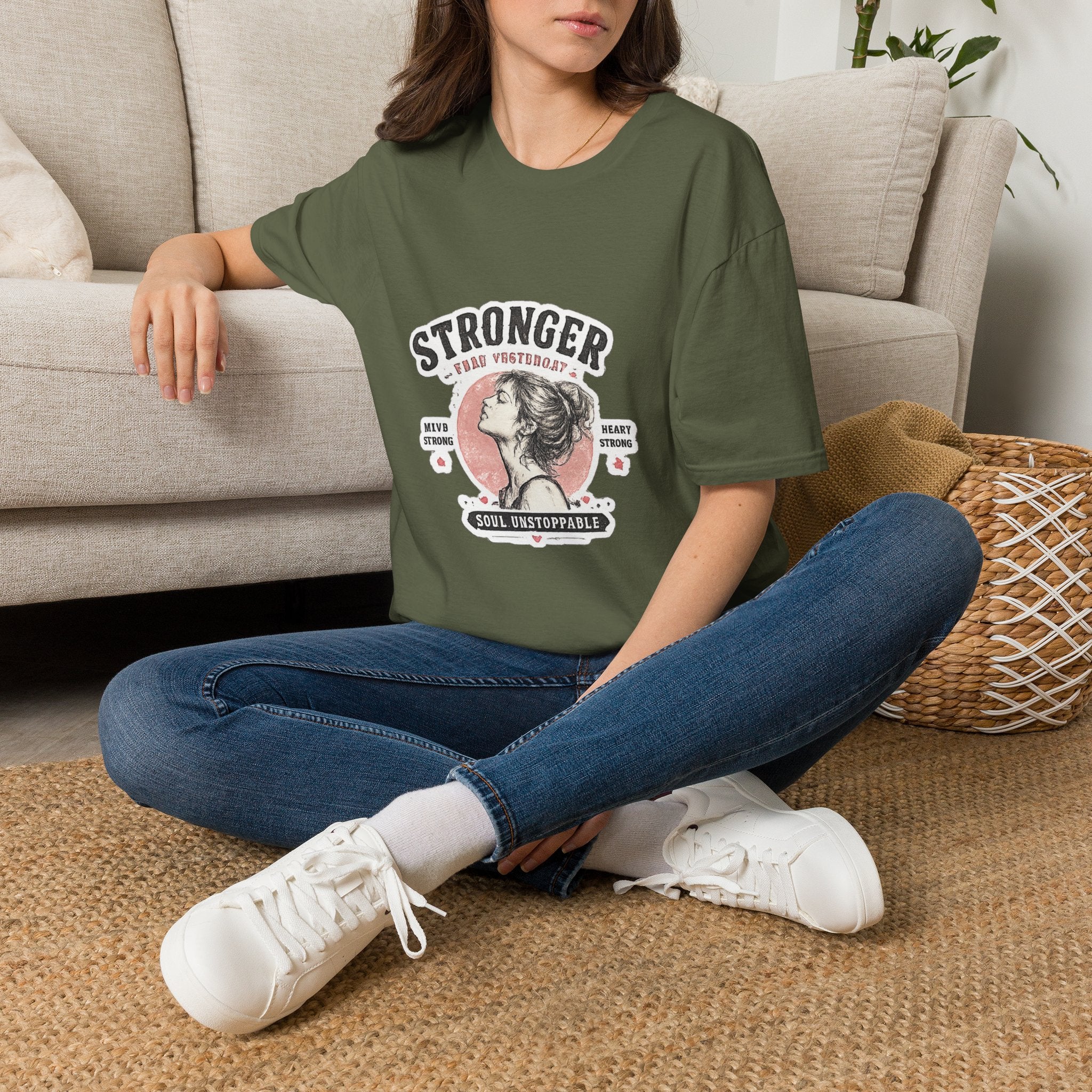 T-Shirt — "Stronger Each Yesterday" Vintage Motivational Tee