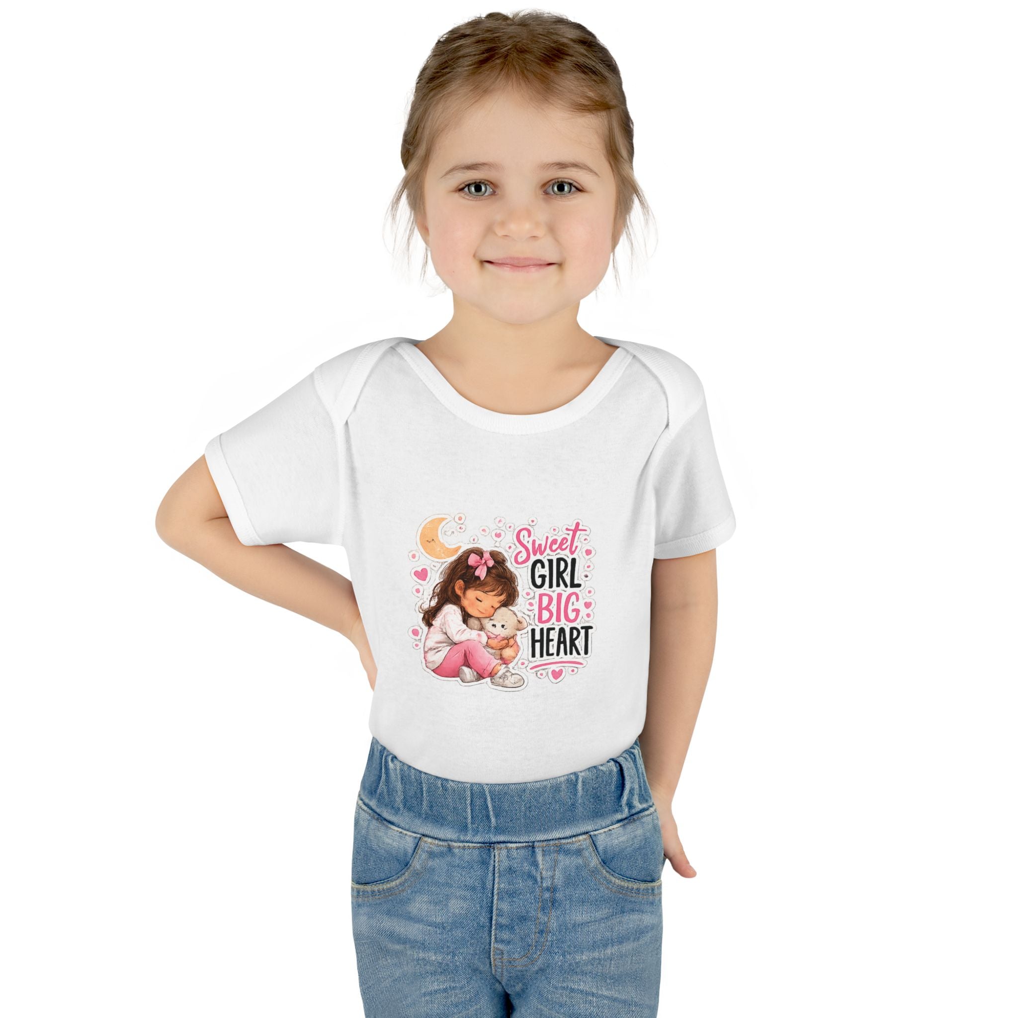 Infant Bodysuit — "Sweet Girl Big Heart" Cute Baby Romper