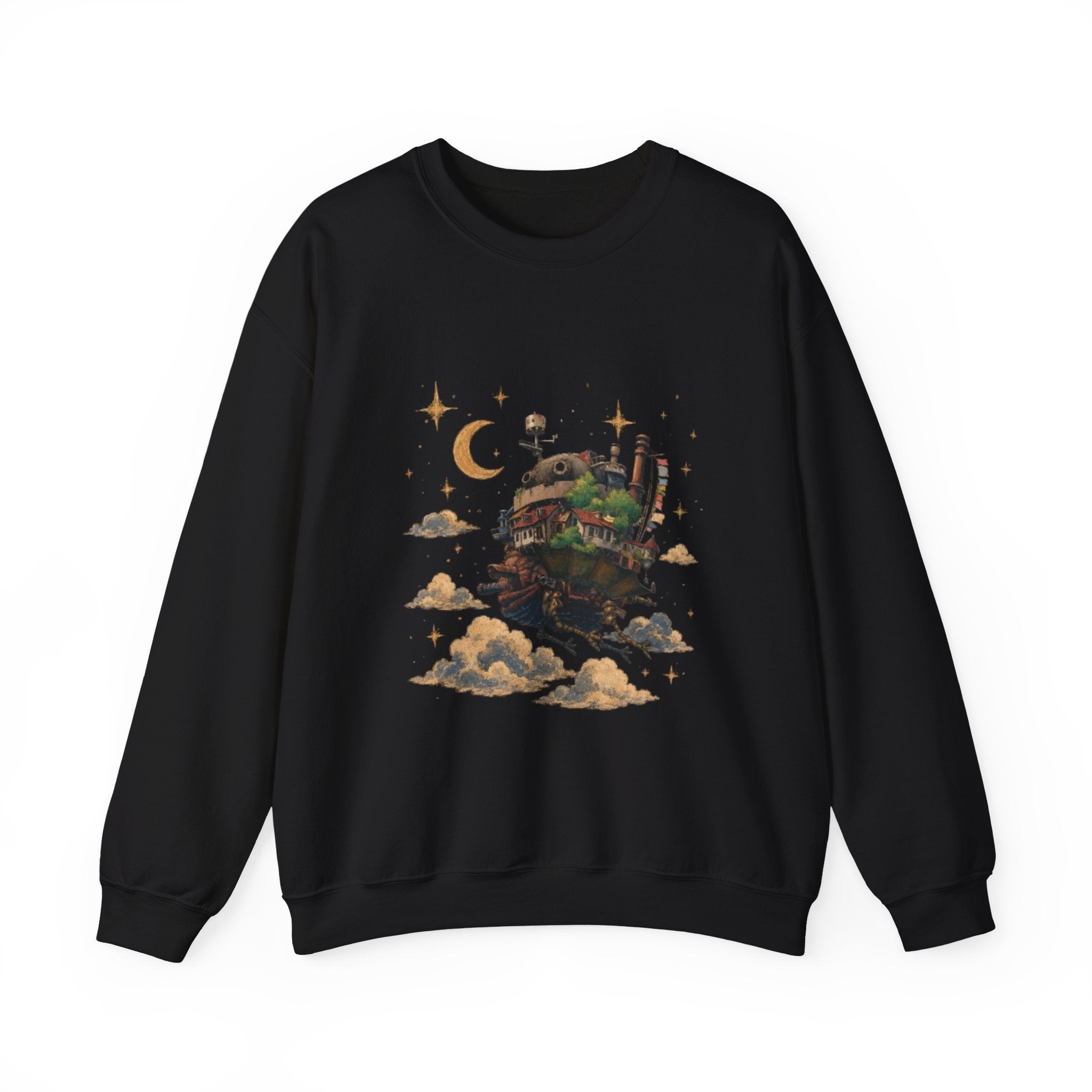 Howl's Moving Castle Inspired Crewneck Sweatshirt — Fantasy Castle Illustration