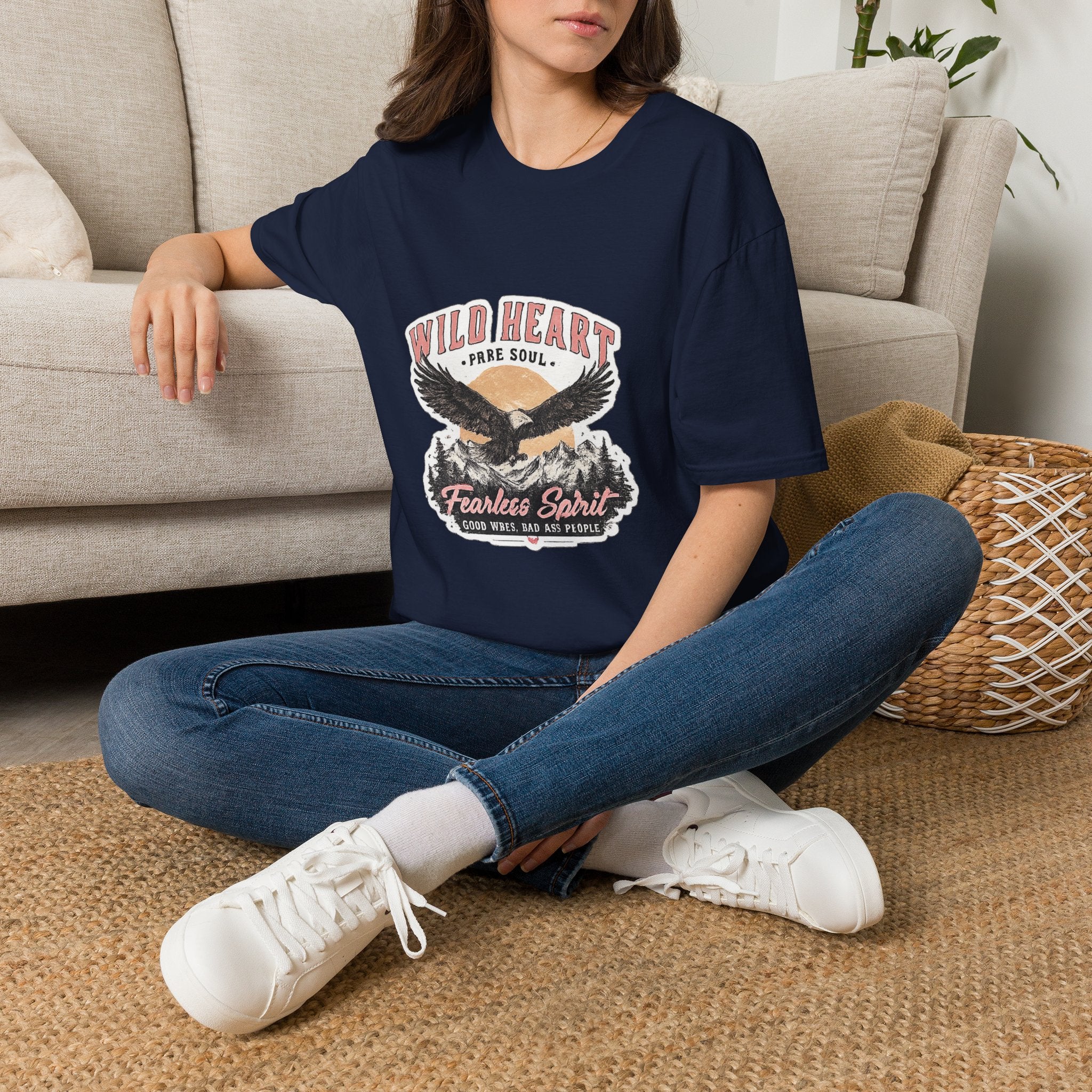 Wild Heart Eagle T-Shirt — "Wild Heart, Free Soul" Vintage Graphic Tee
