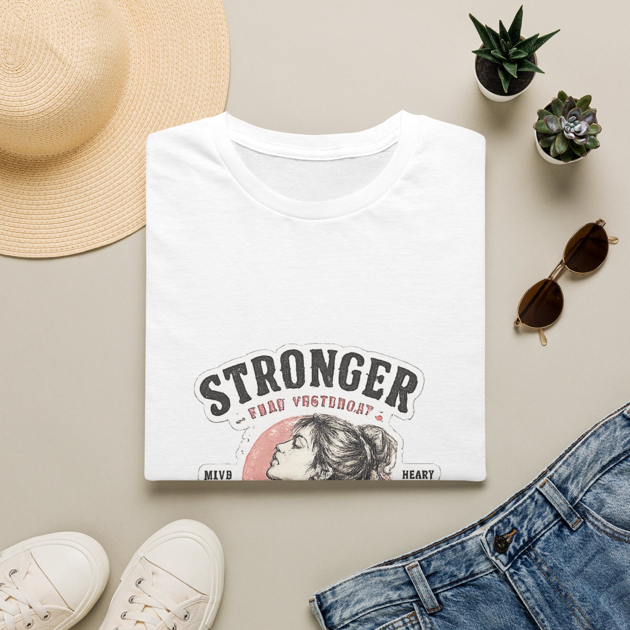 T-Shirt — "Stronger Each Yesterday" Vintage Motivational Tee