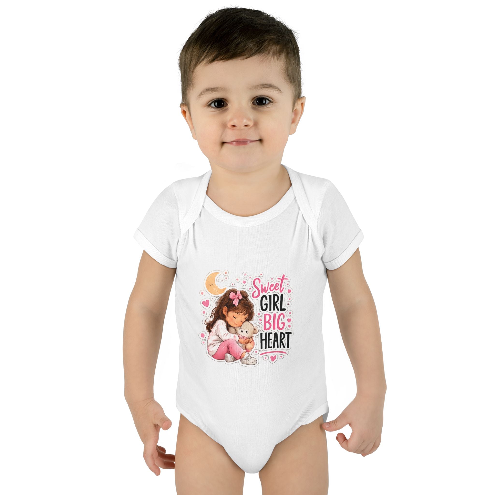 Infant Bodysuit — "Sweet Girl Big Heart" Cute Baby Romper