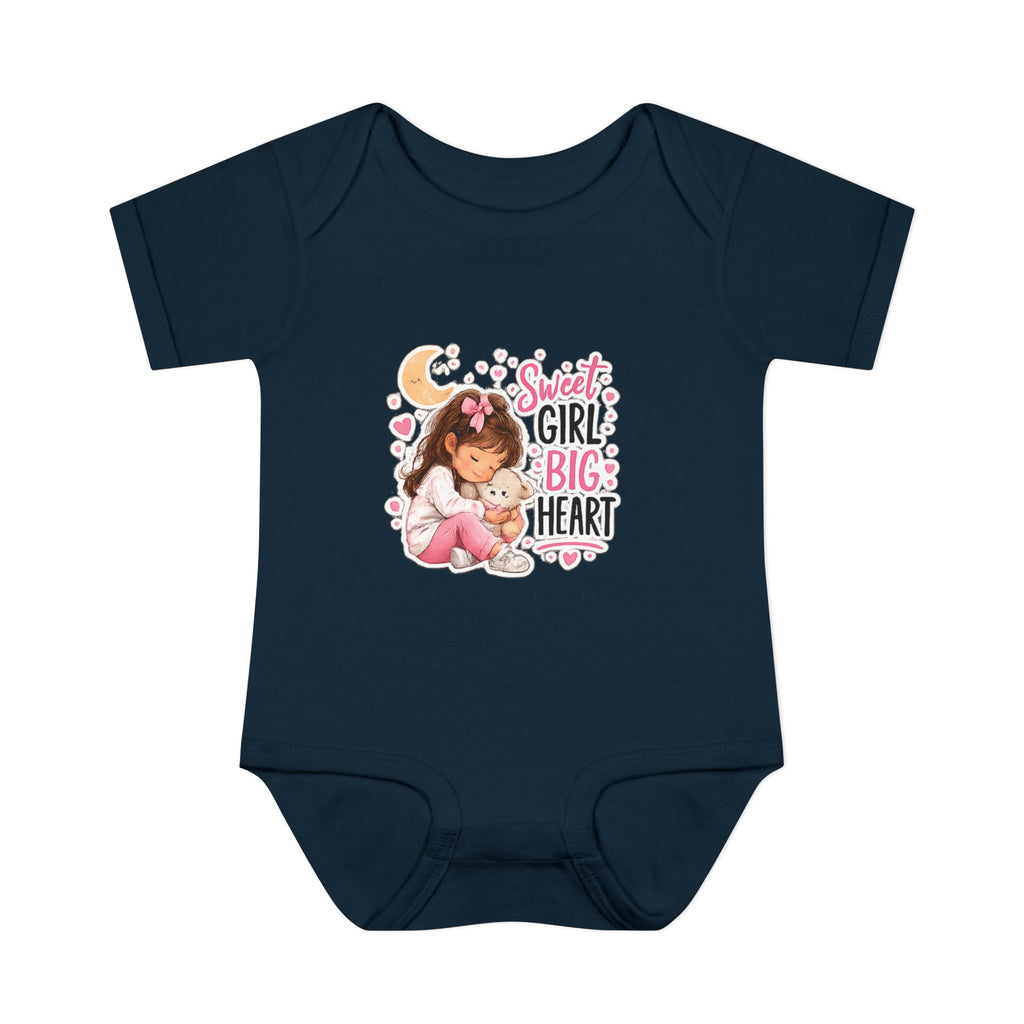 Infant Bodysuit — "Sweet Girl Big Heart" Cute Baby Romper