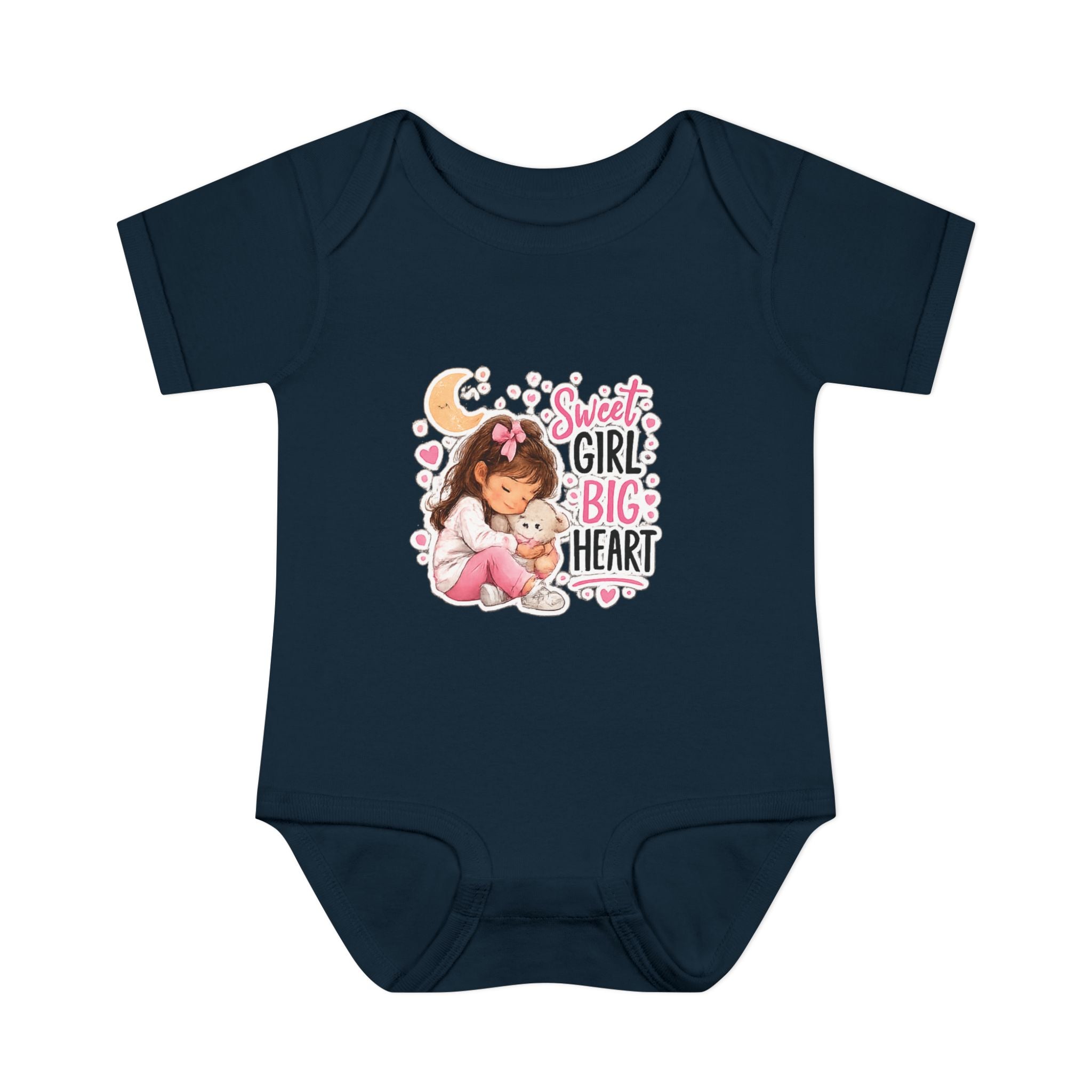 Infant Bodysuit — "Sweet Girl Big Heart" Cute Baby Romper