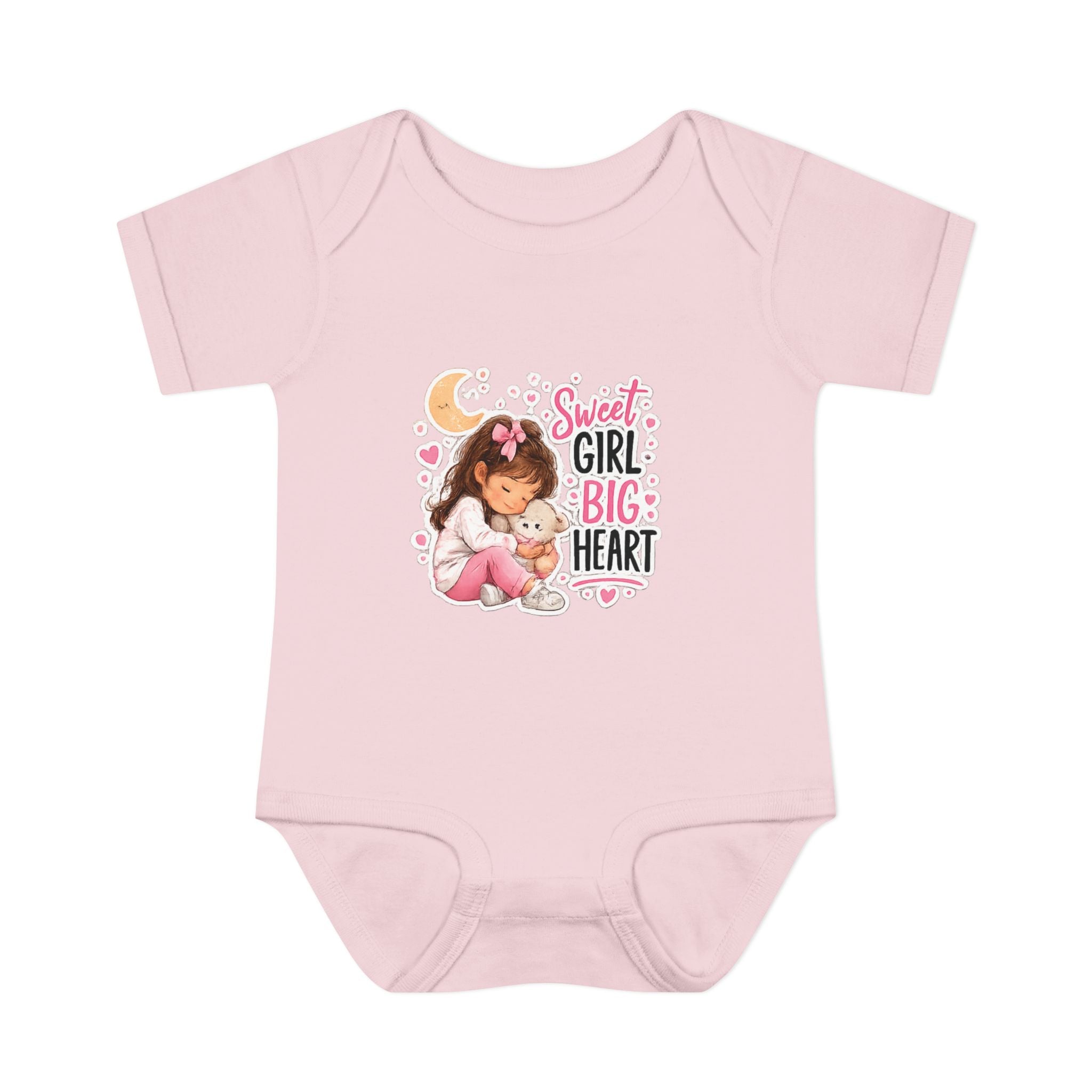 Infant Bodysuit — "Sweet Girl Big Heart" Cute Baby Romper