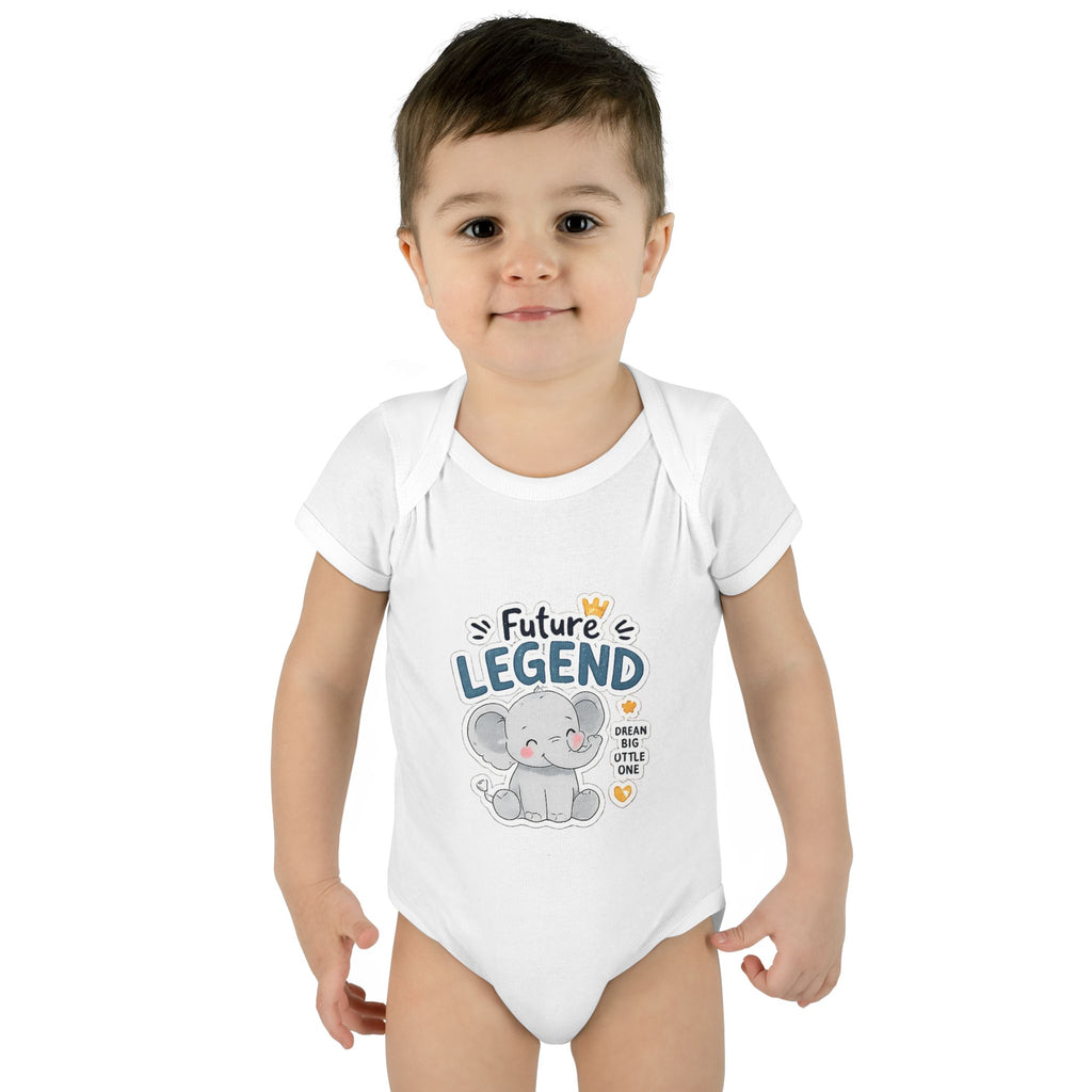 Baby Bodysuit - "Future Legend" Cute Elephant Infant Onesie