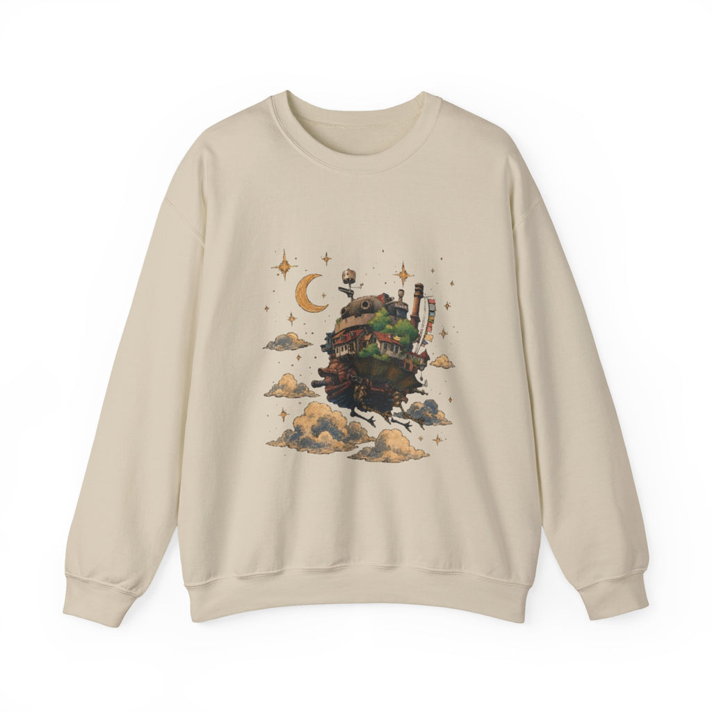 Howl's Moving Castle Inspired Crewneck Sweatshirt — Fantasy Castle Illustration