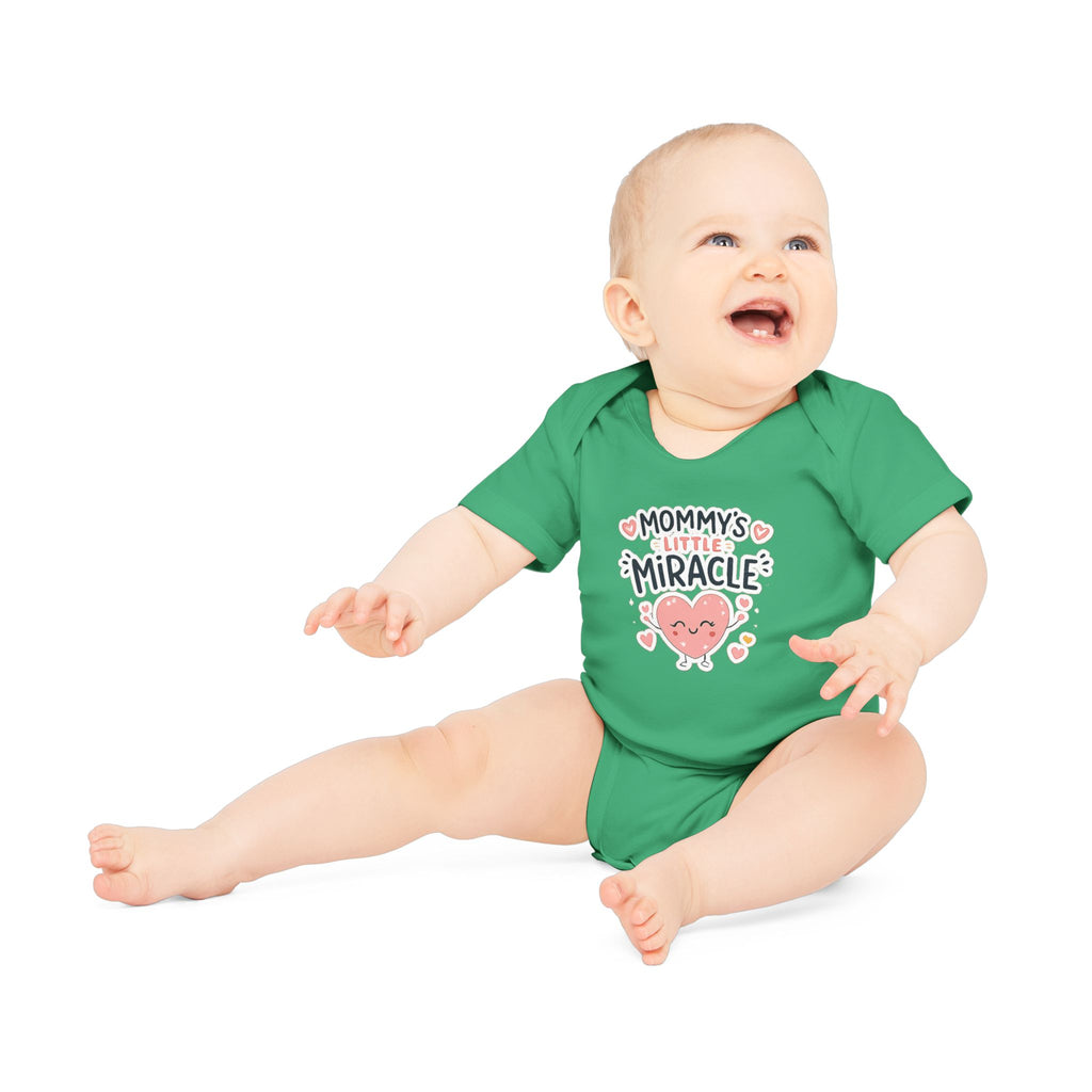 Baby Bodysuit - "Mommy's Little Miracle" Organic Short Sleeve Infant Onesie